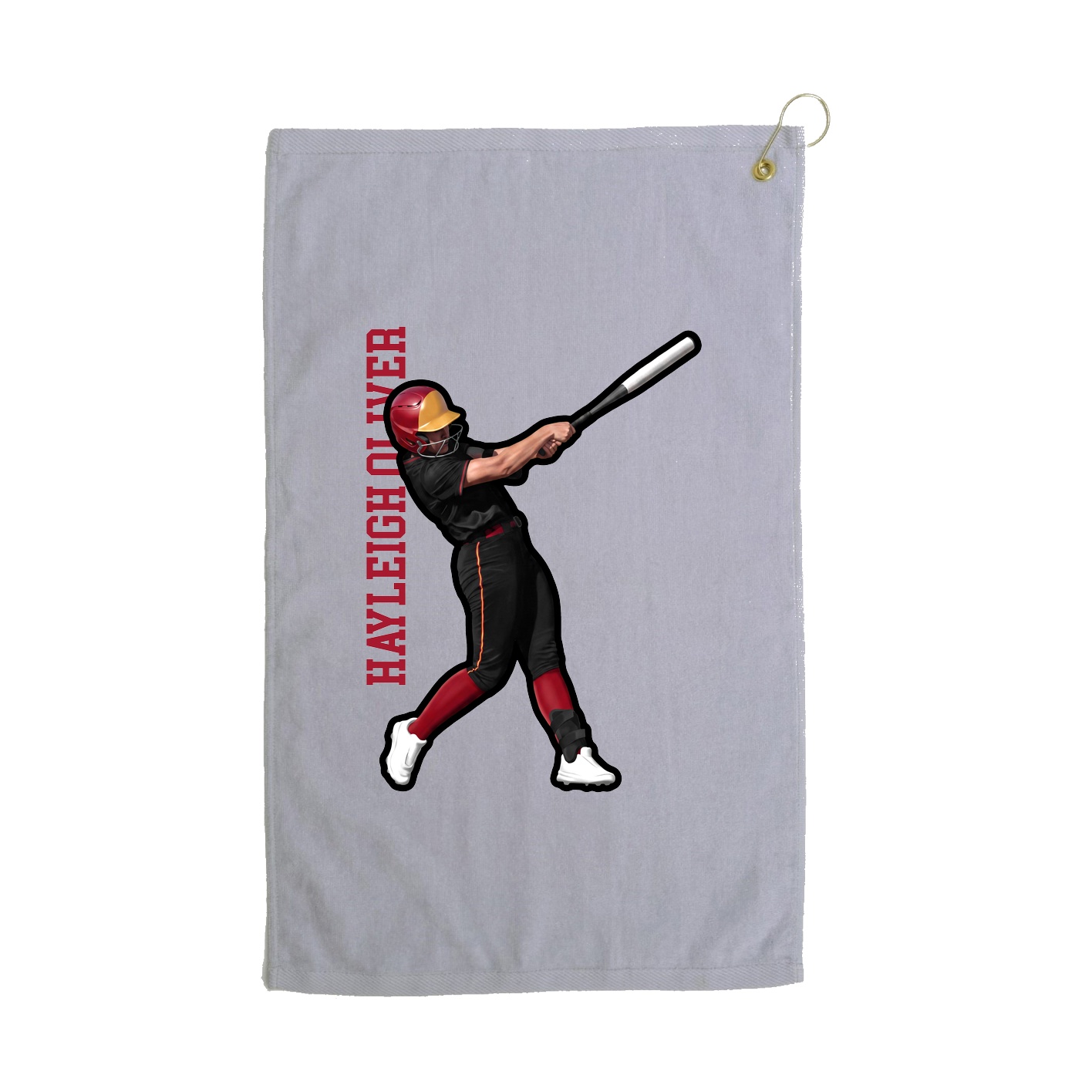 Golf Towel — Name Vertical in Grey