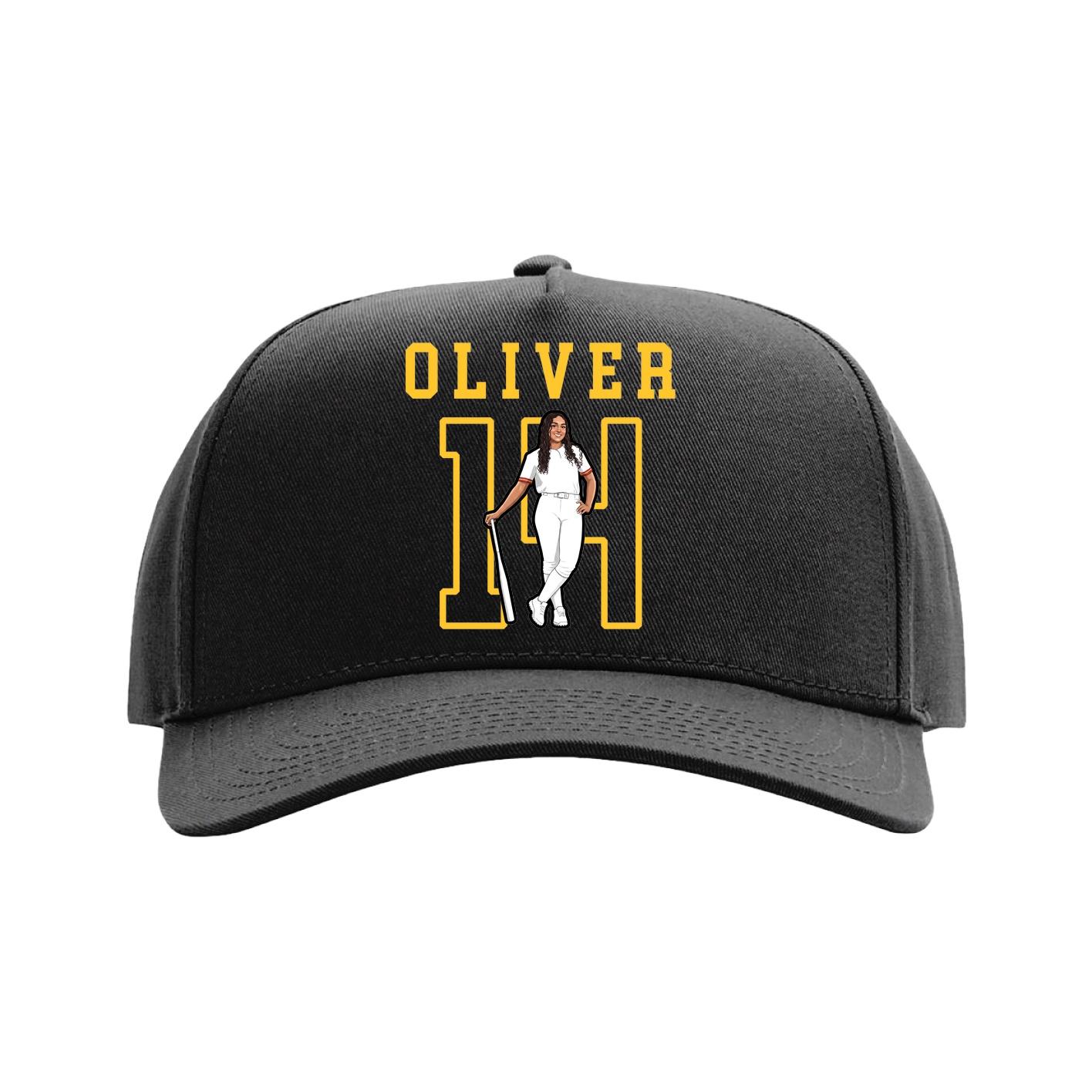 Full Fabric Five-Panel Champ Cap — Shirsey in Black