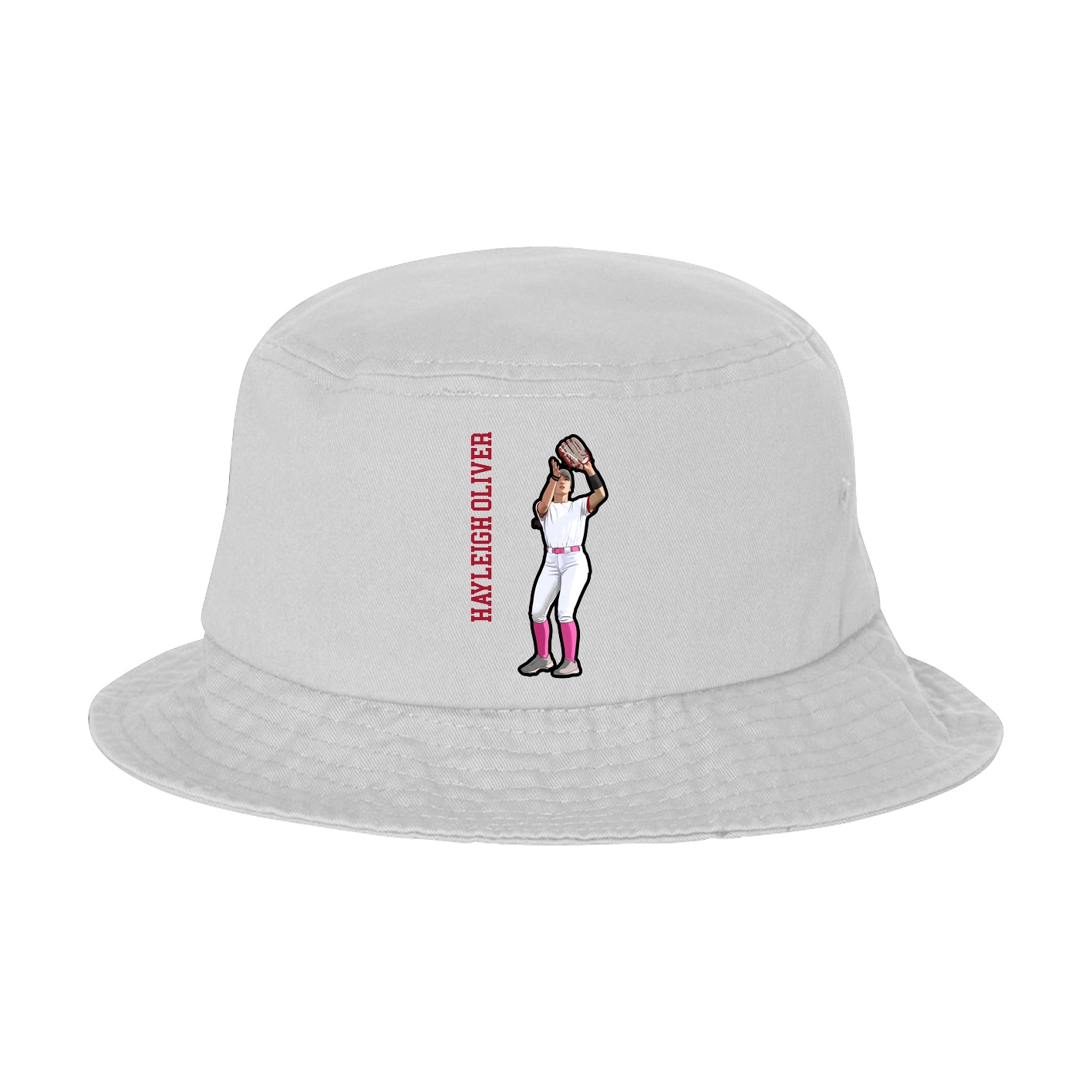 Bucket Cap — Name Vertical in White