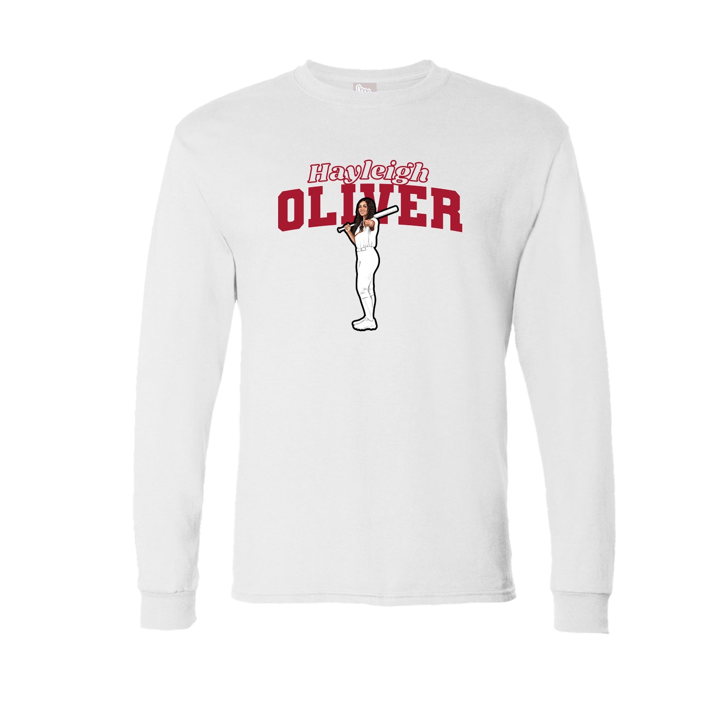Long Sleeve Tee — Name Arch in White