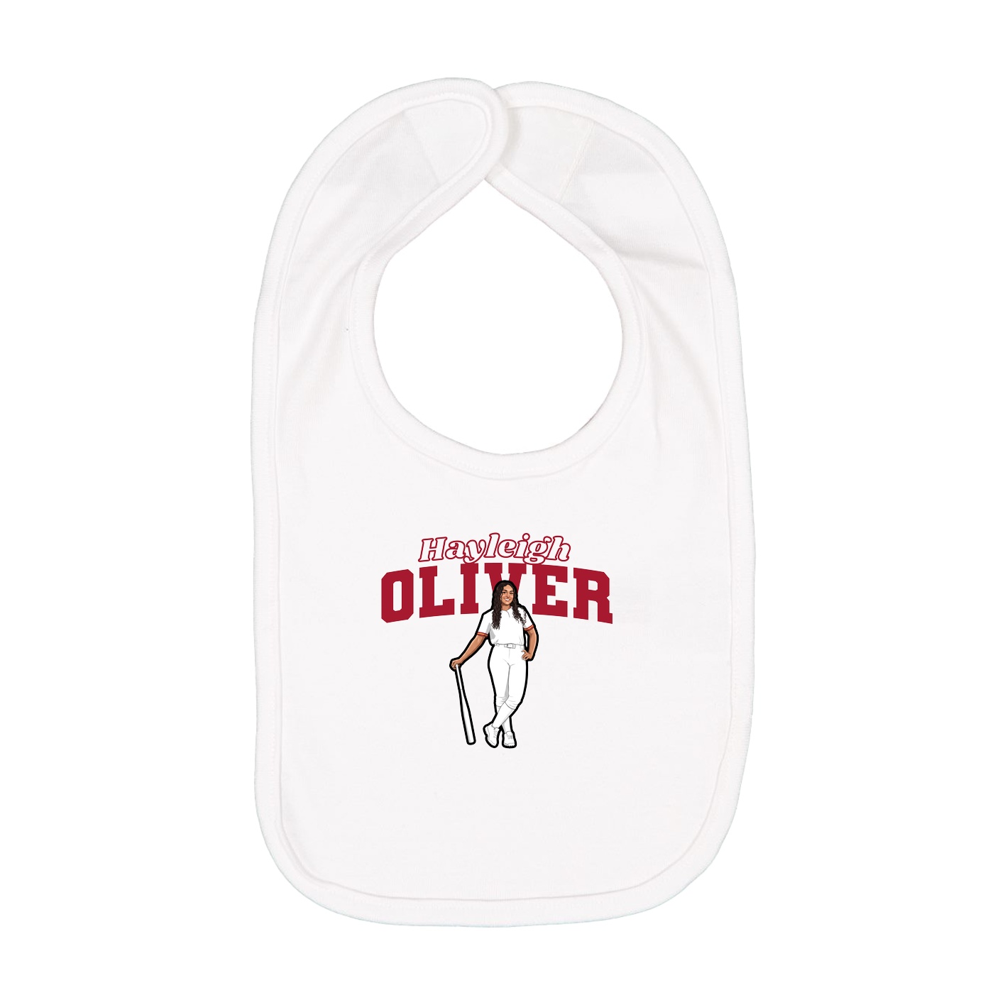 Infant Bib — Name Arch in White