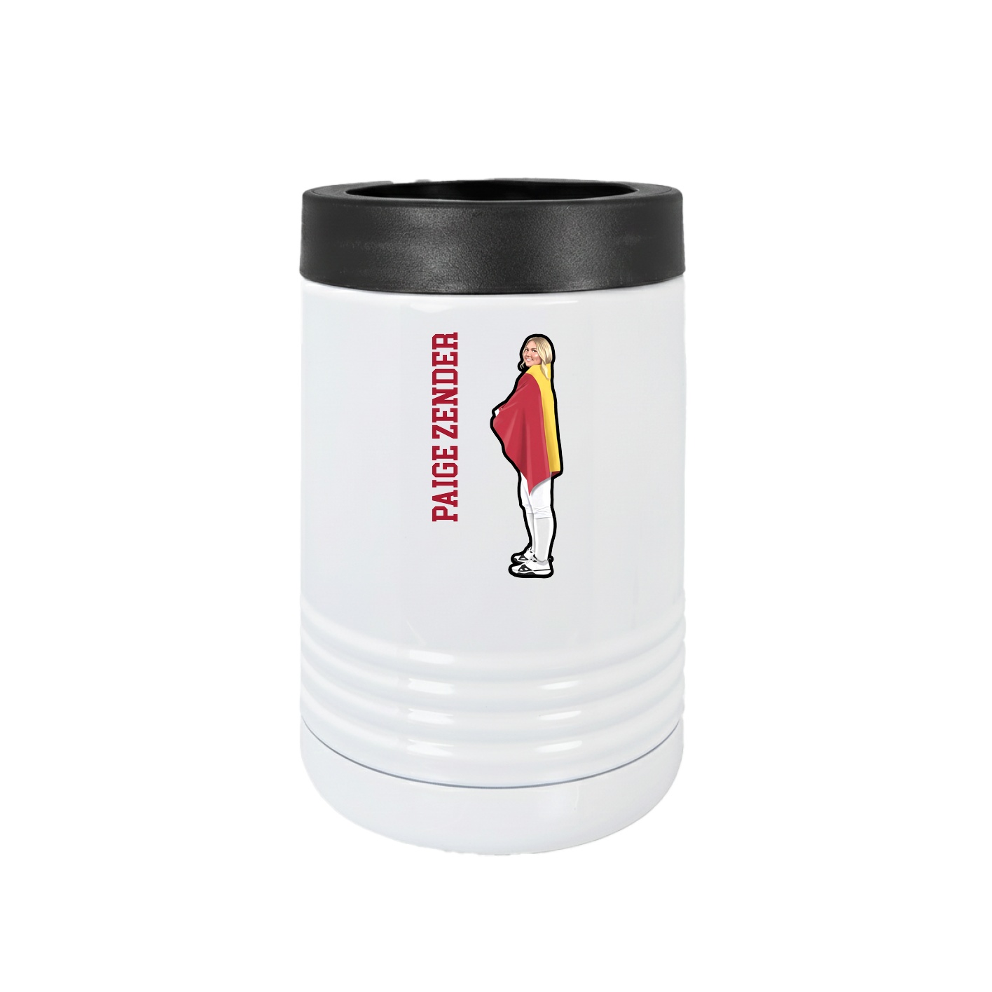 Beverage Holder — Name Vertical in White