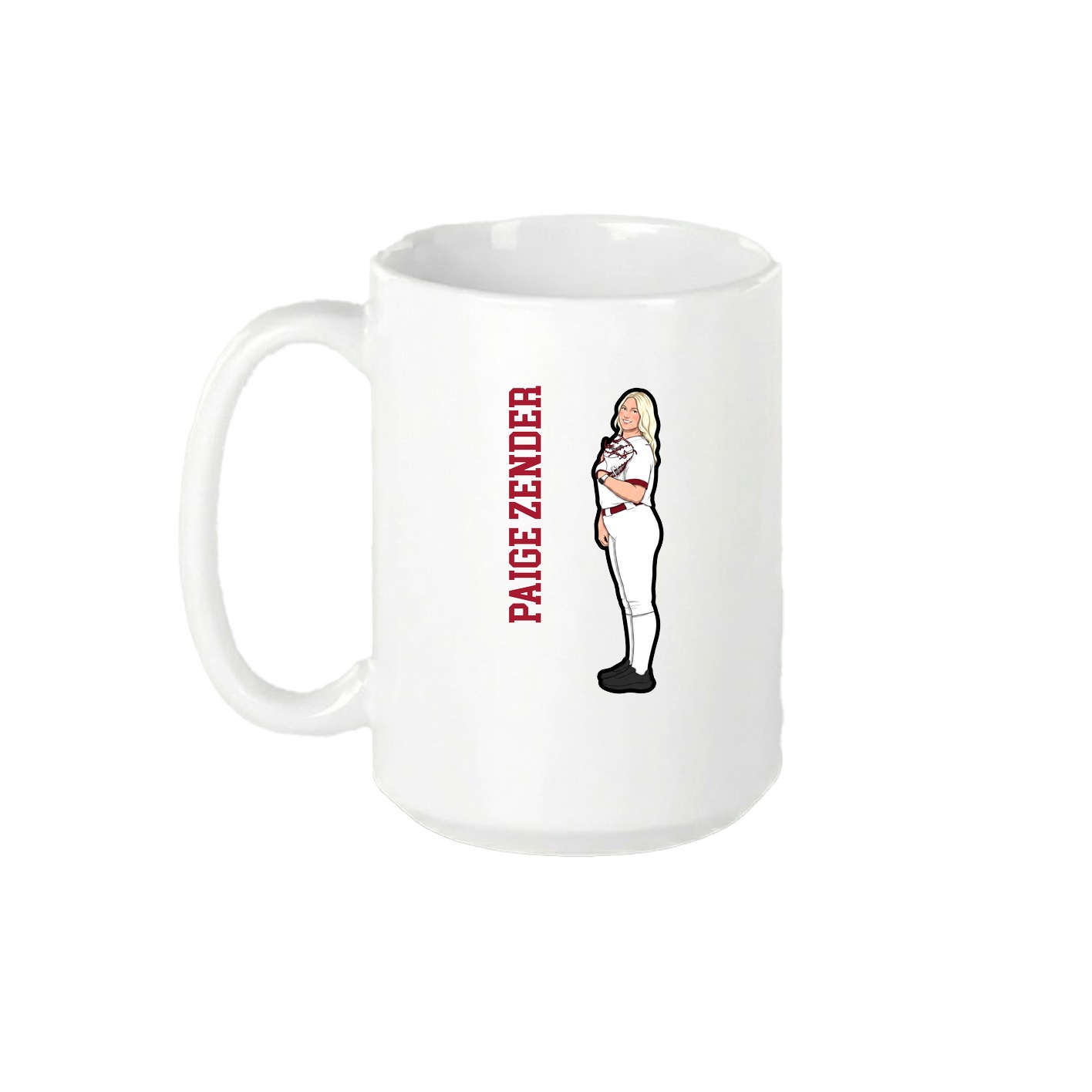 15oz Coffee Mug — Name Vertical in White