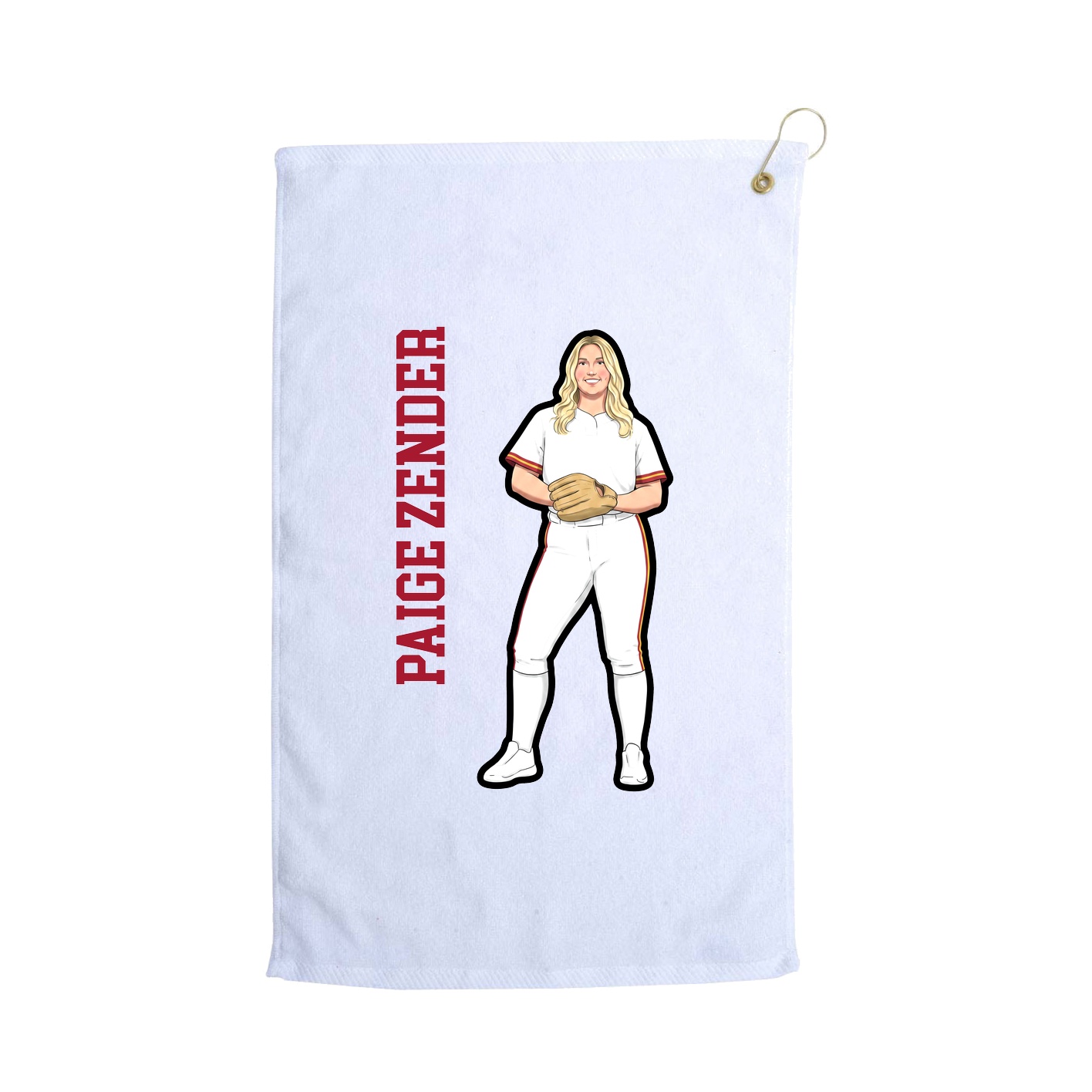 Golf Towel — Name Vertical in White