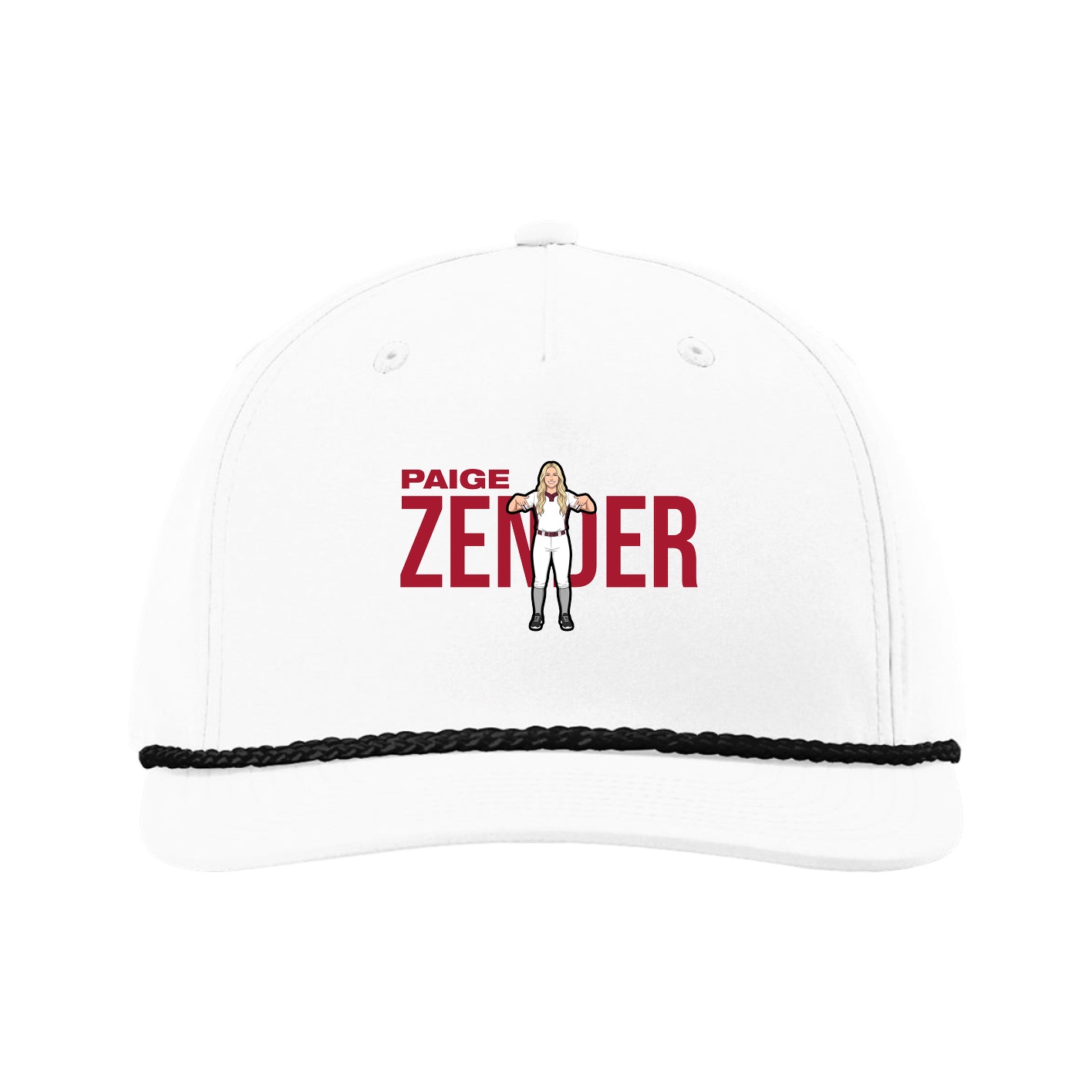 Five-Panel Classic Rope Cap — Player Name in White