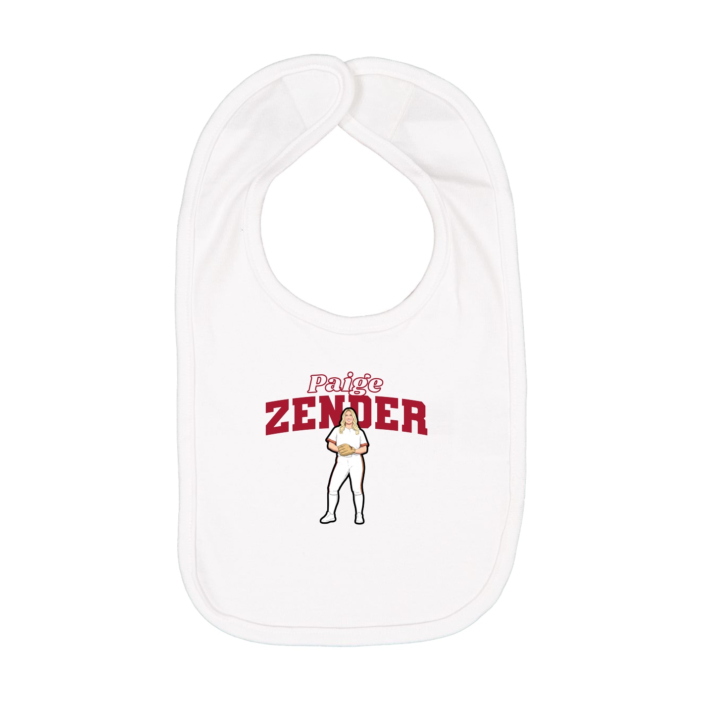 Infant Bib — Name Arch in White