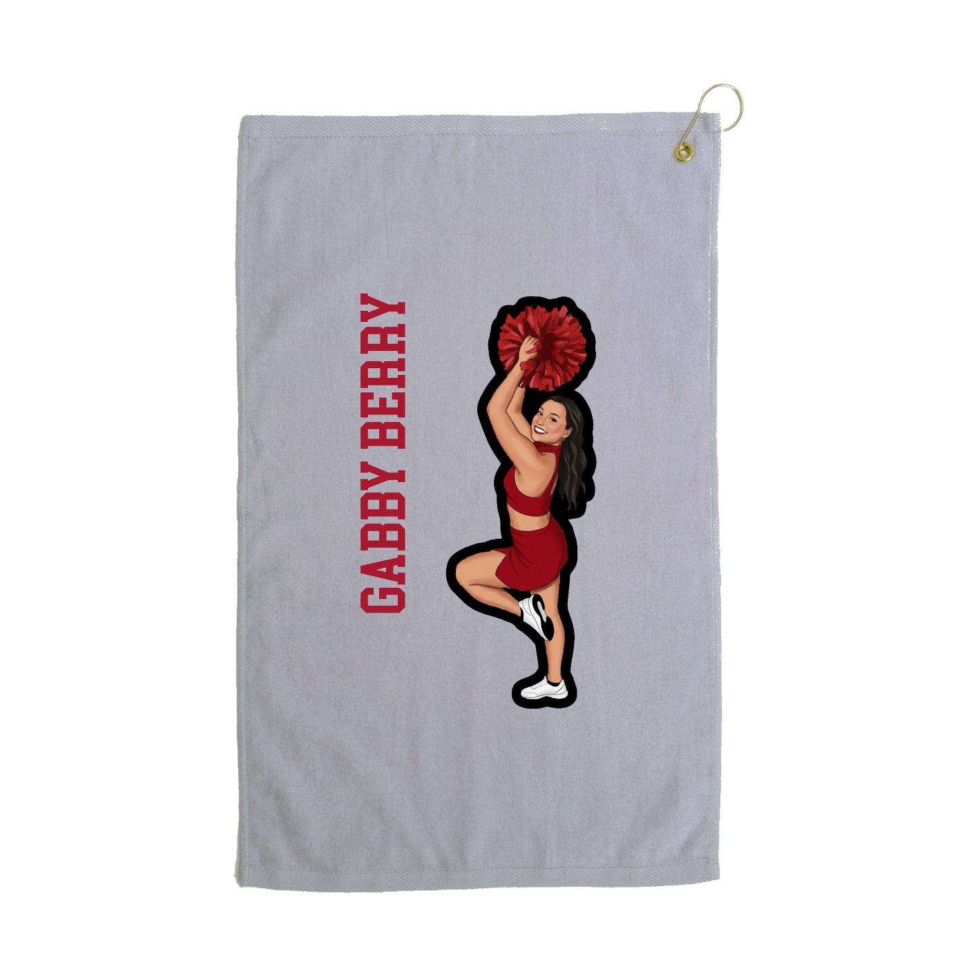 Golf Towel — Name Vertical in Grey