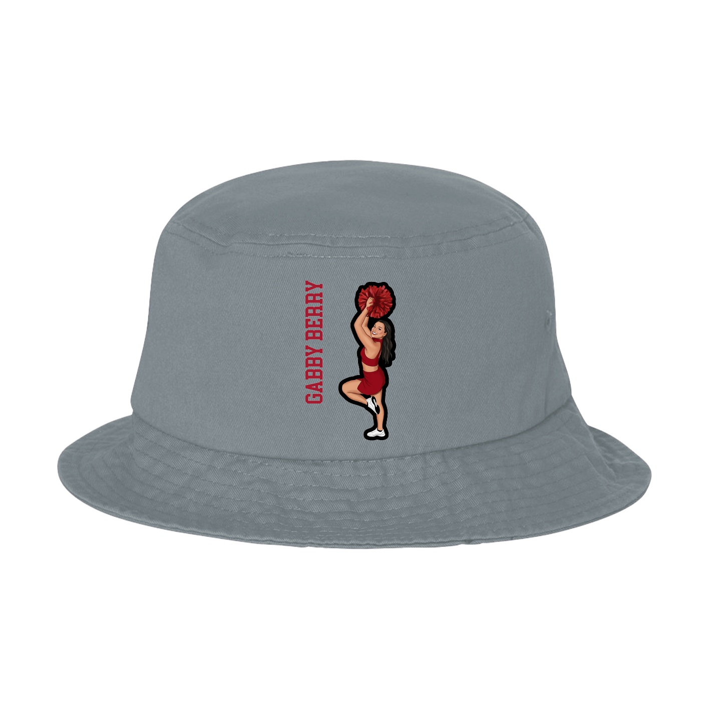 Bucket Cap — Name Vertical in Grey