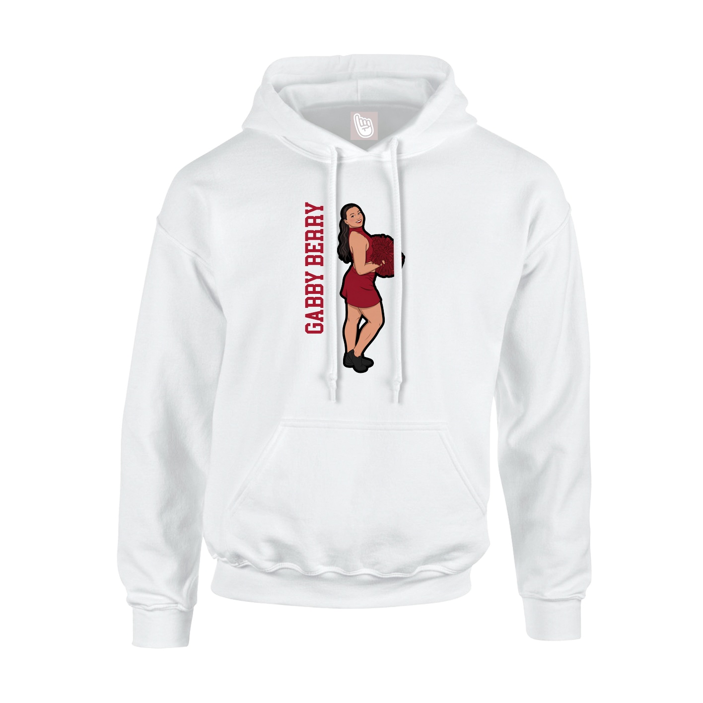 Youth Hoodie — Name Vertical in White