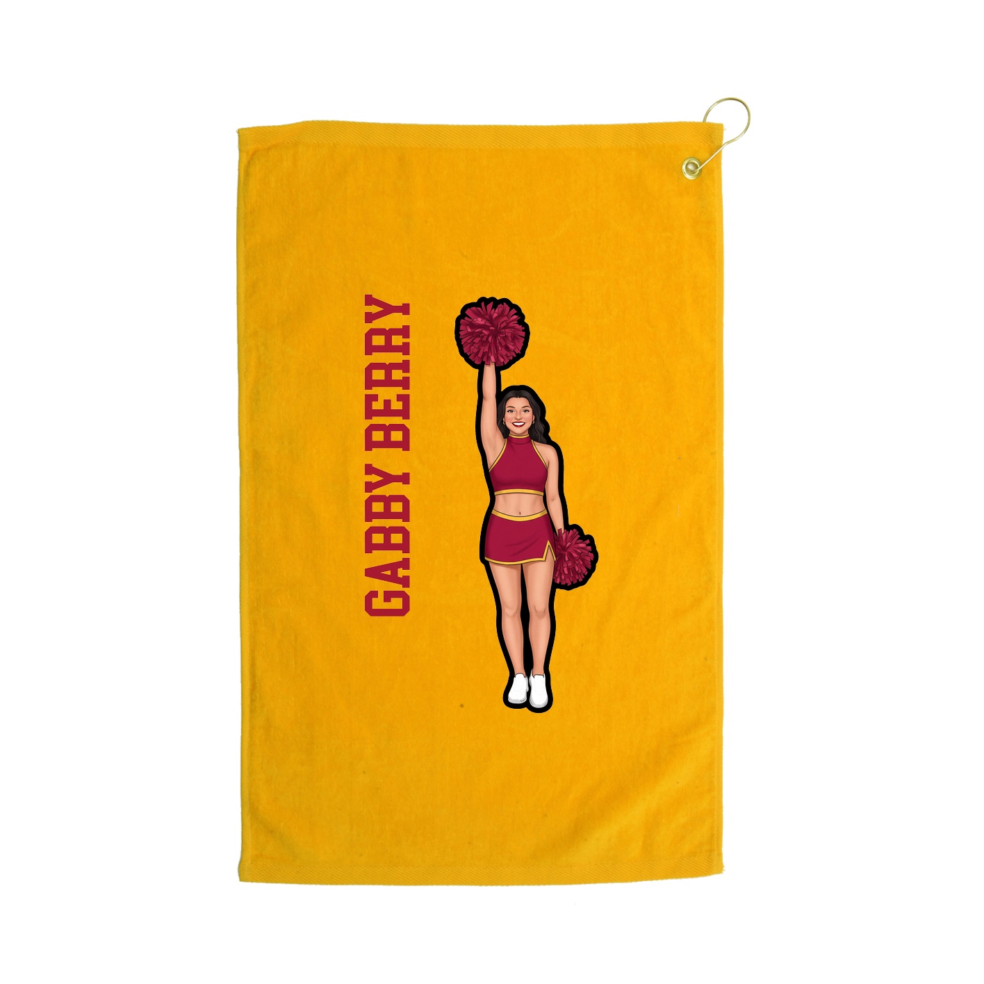 Golf Towel — Name Vertical in Gold
