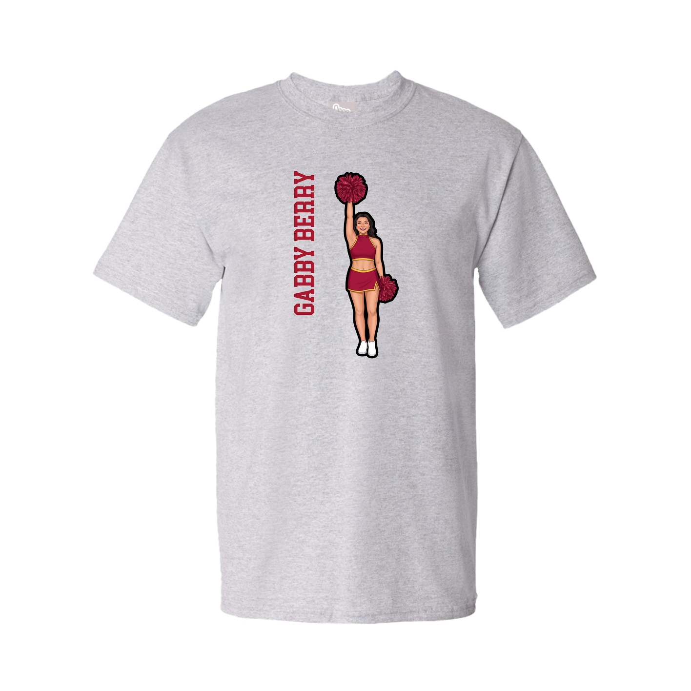 Youth Tee — Name Vertical in Grey