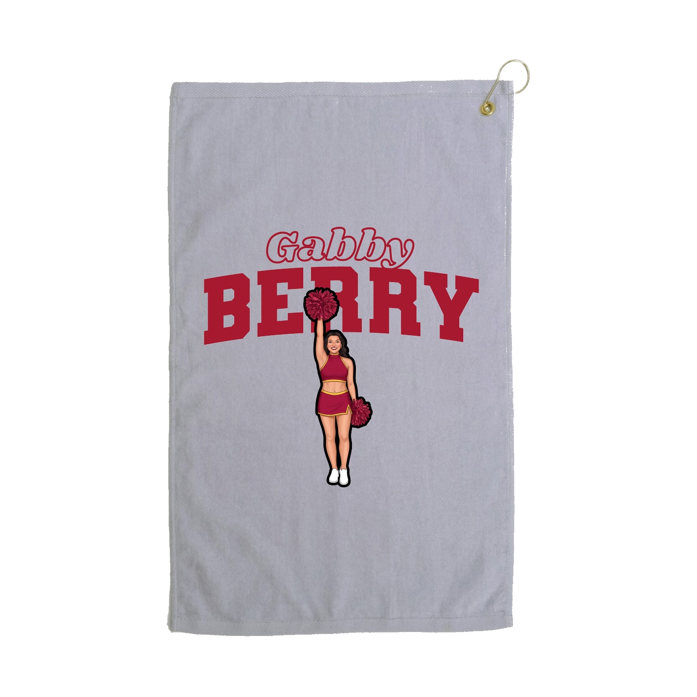 Golf Towel — Name Arch in Grey