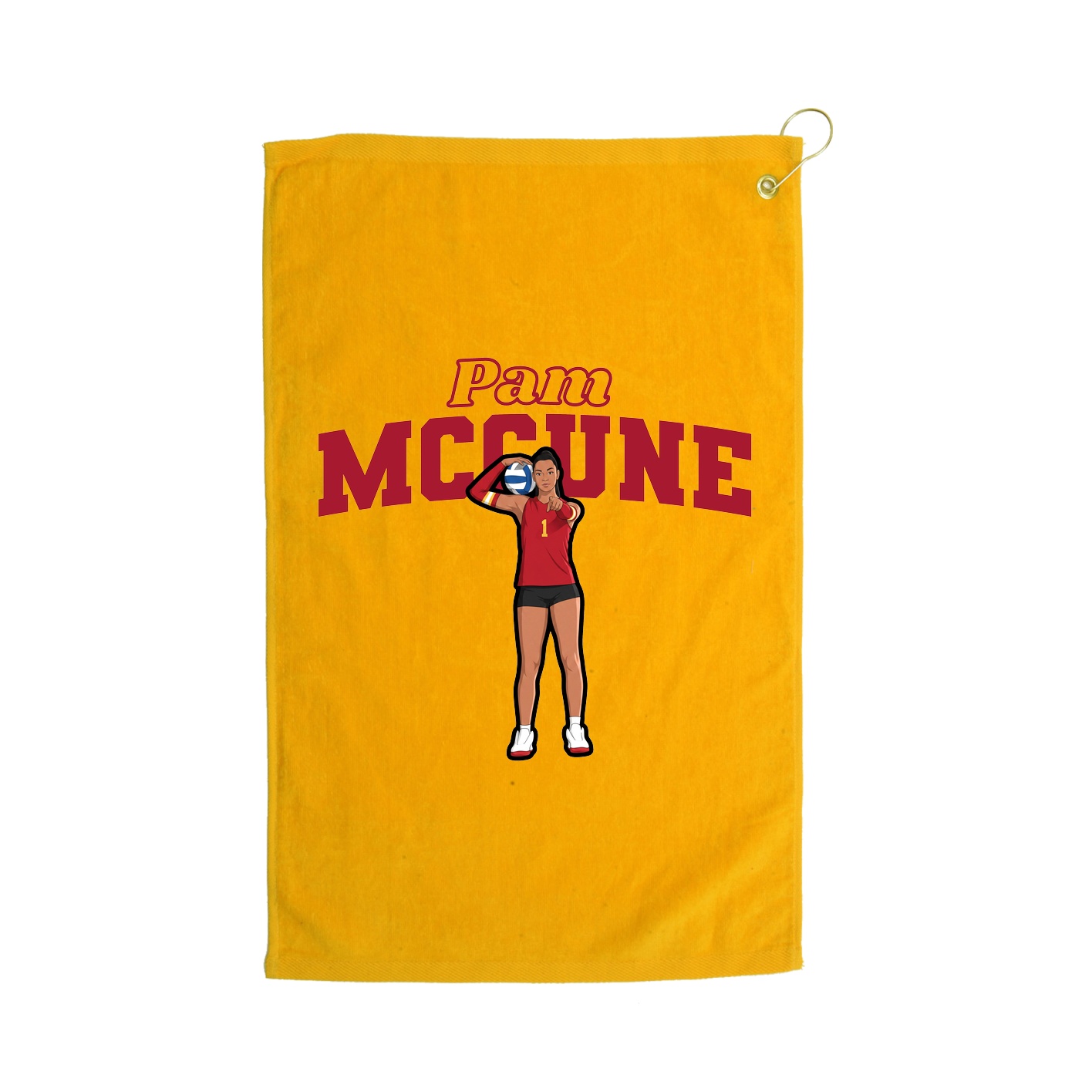 Golf Towel — Name Arch in Gold