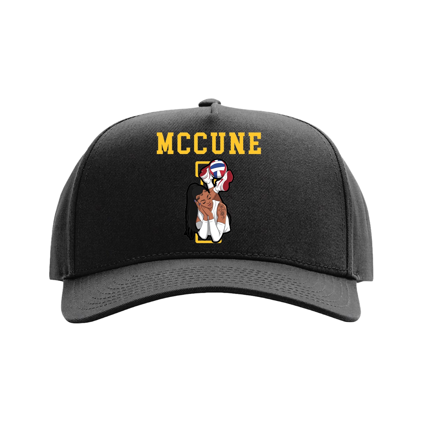 Full Fabric Five-Panel Champ Cap — Shirsey in Black