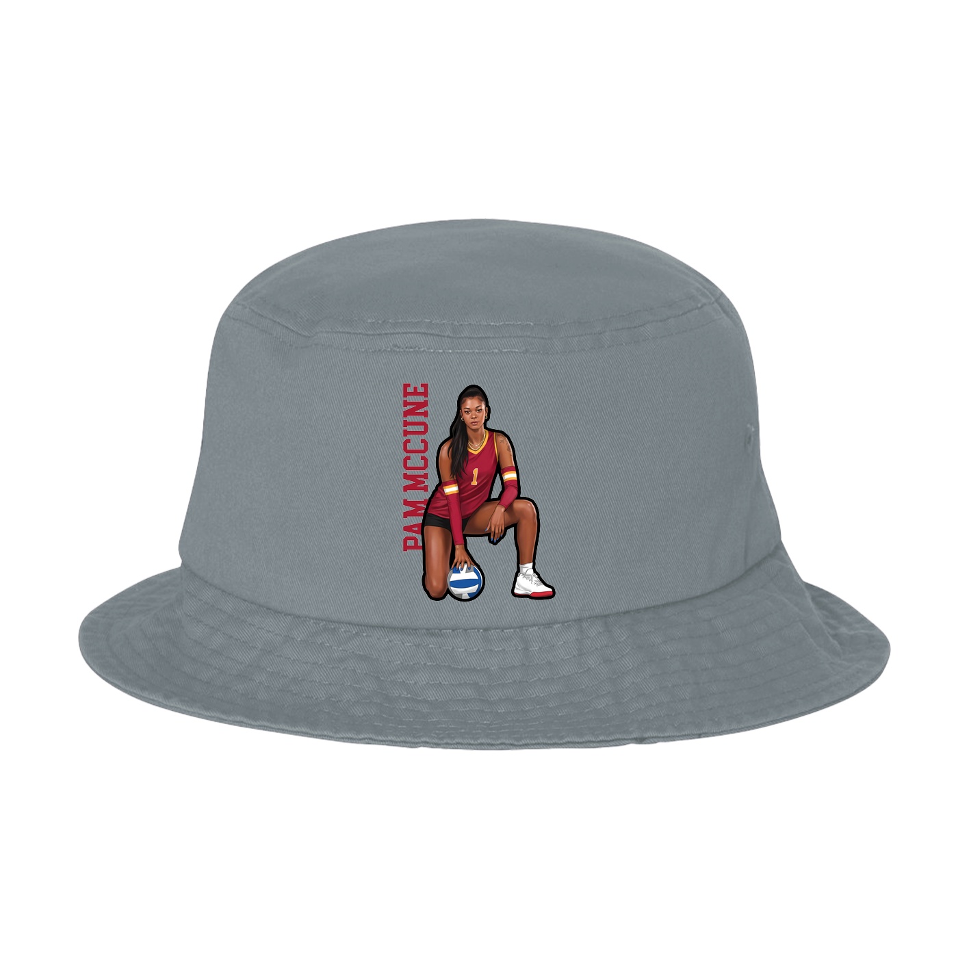 Bucket Cap — Name Vertical in Grey