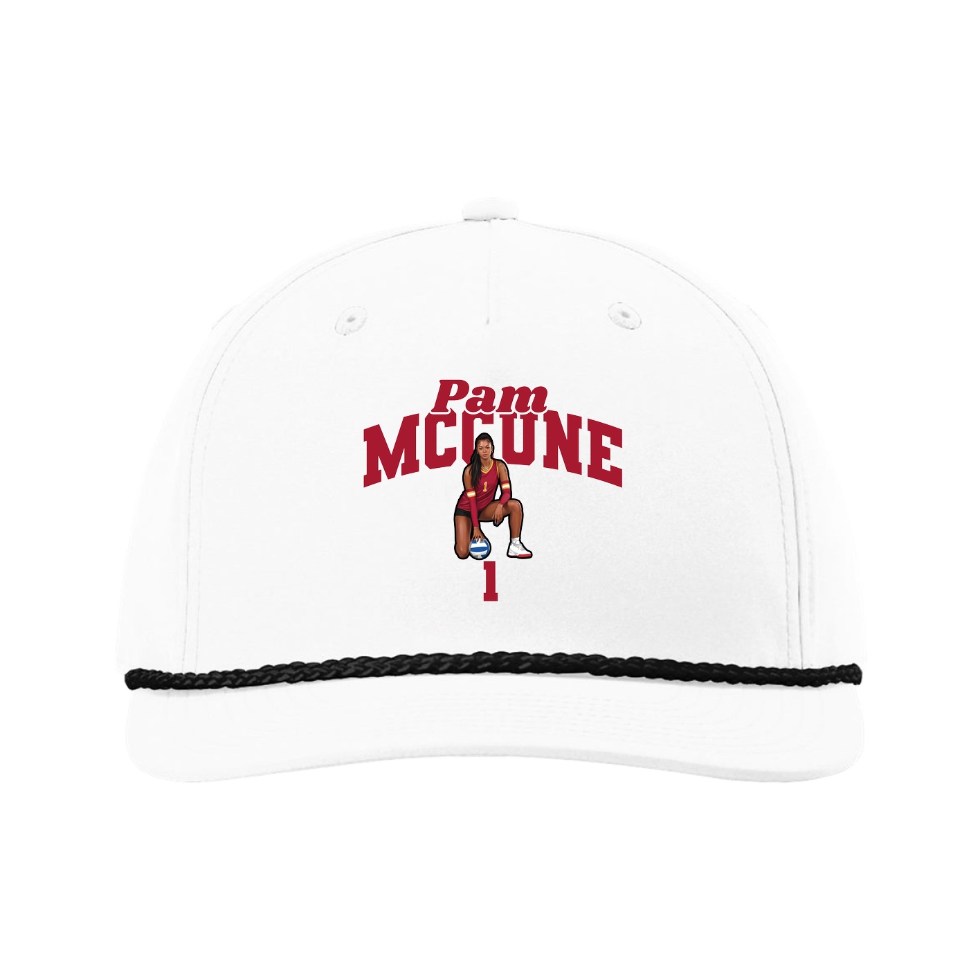 Five-Panel Classic Rope Cap — Signature Arch in White