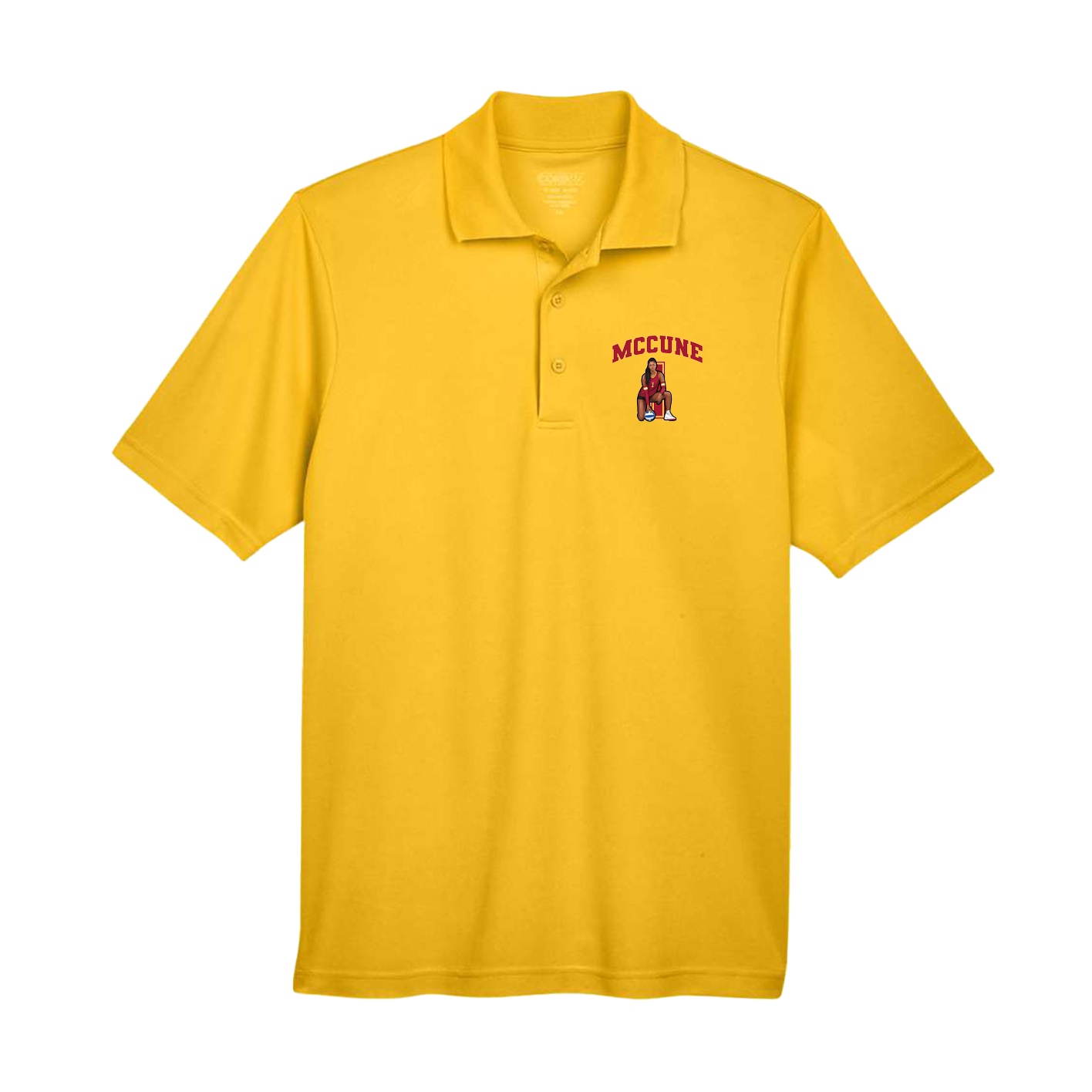 Performance Polo — Number in Gold