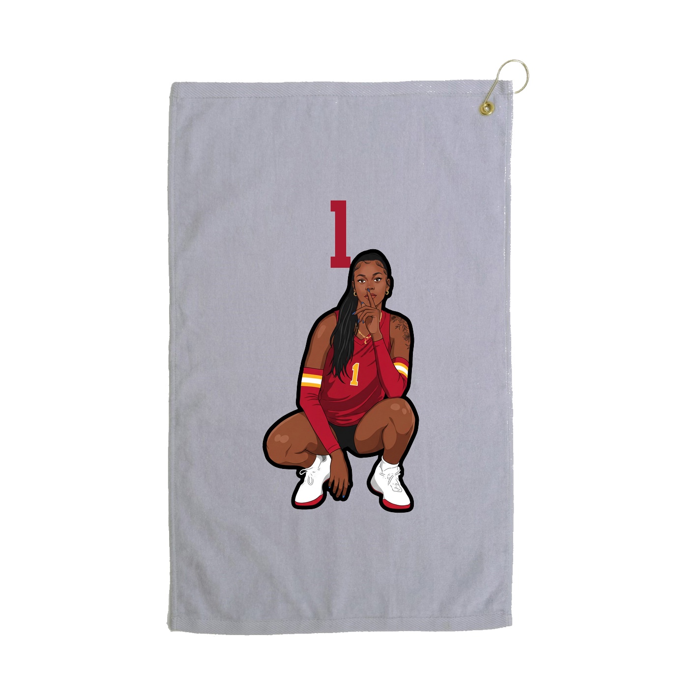 Golf Towel — Number Top in Grey