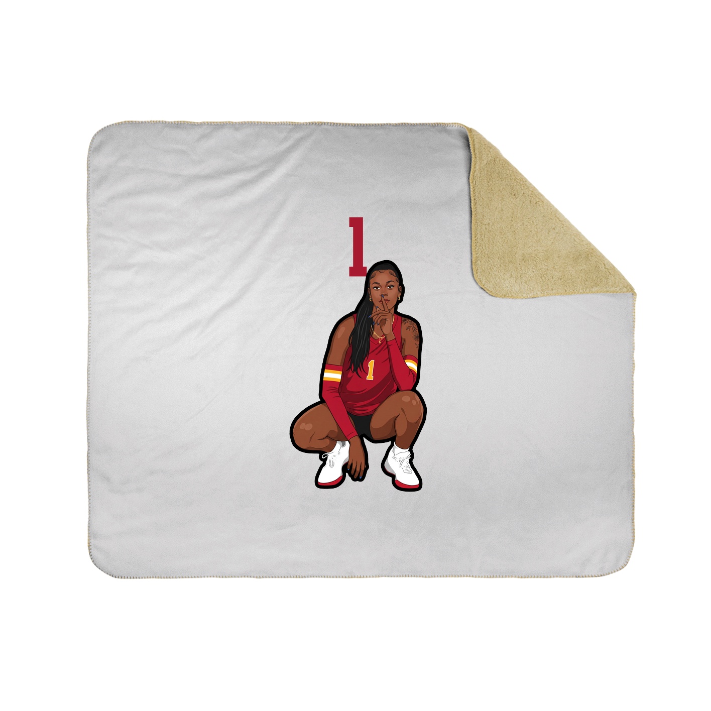 Throw Blanket — Number Top in White