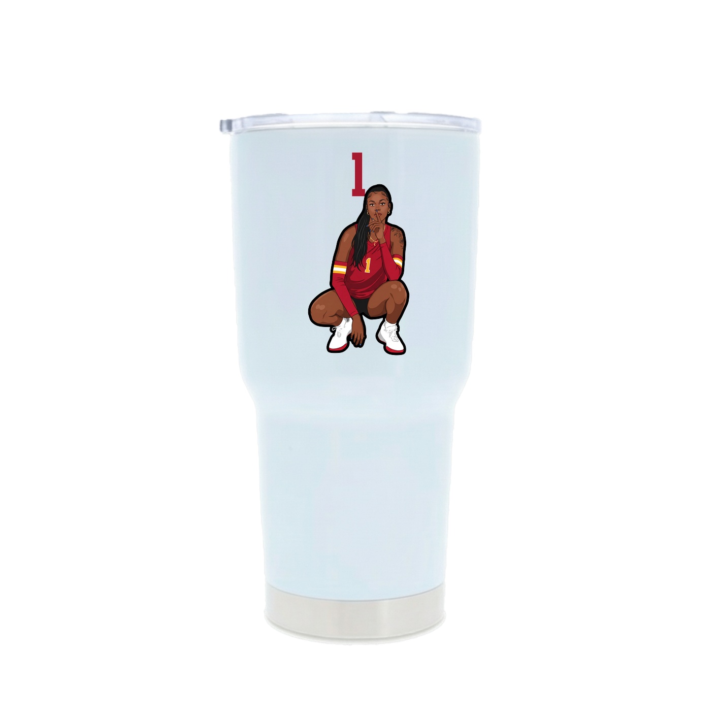 30oz Stainless Steel Tumbler — Number Top in White
