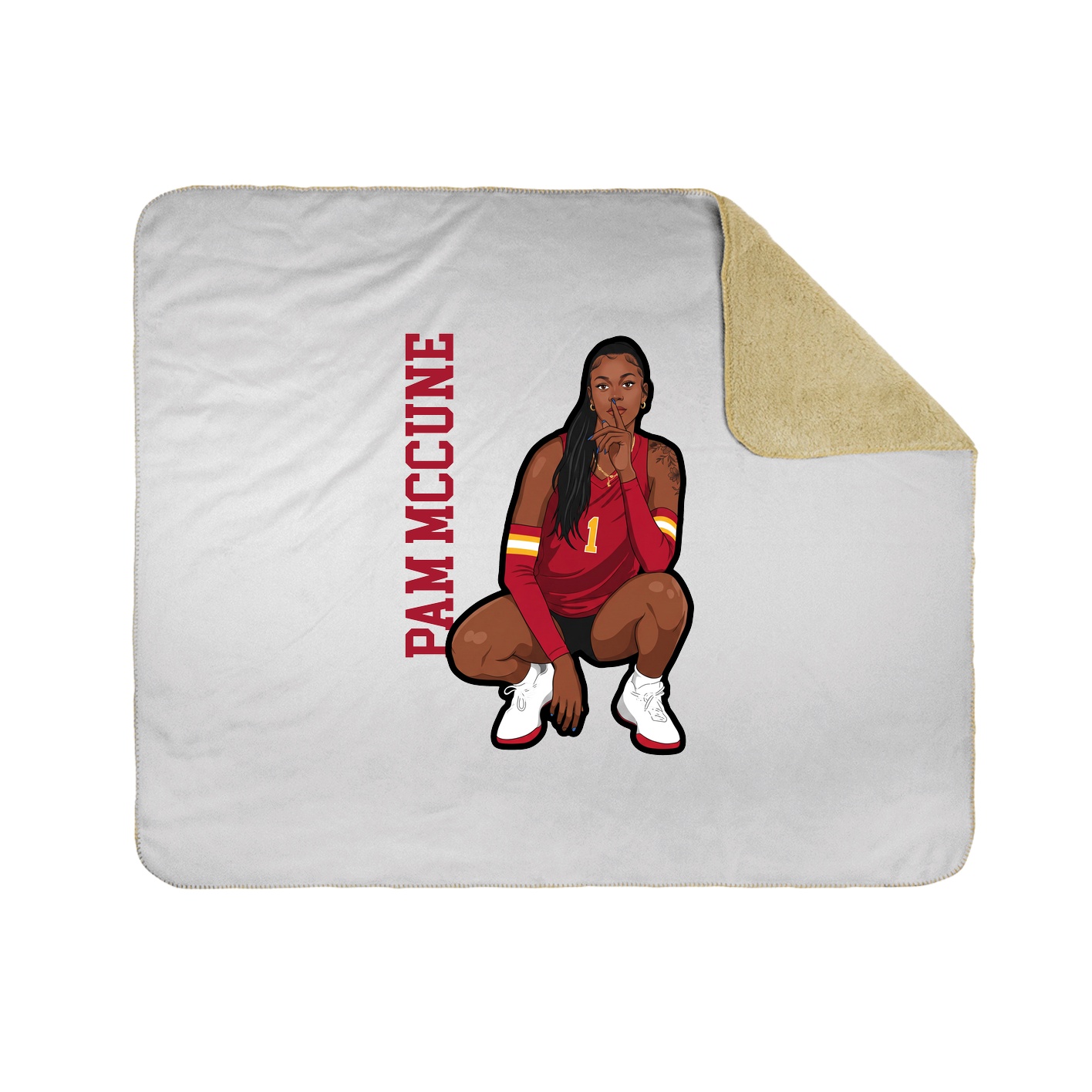 Throw Blanket — Name Vertical in White