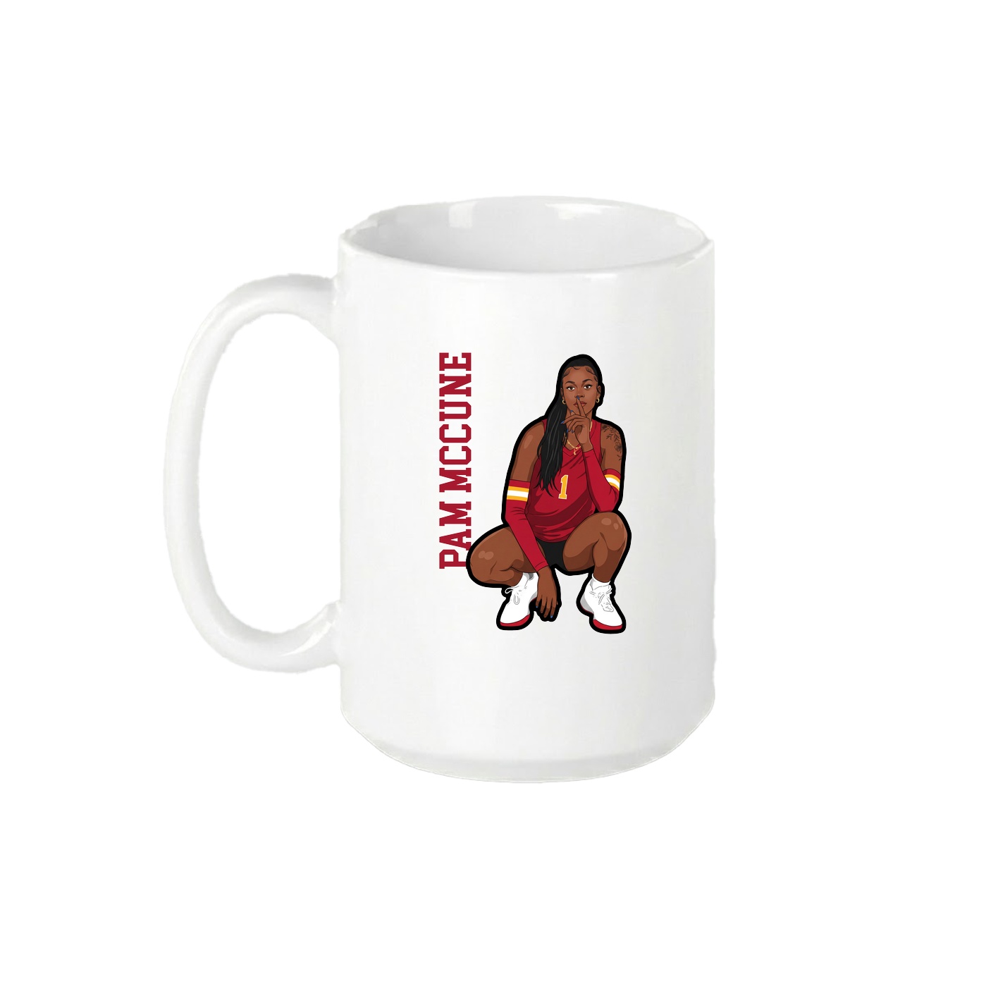 15oz Coffee Mug — Name Vertical in White