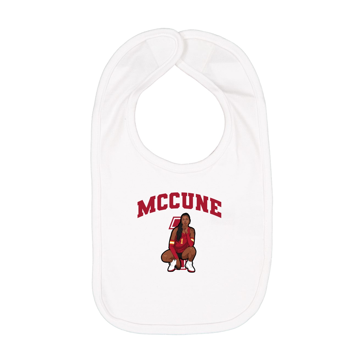 Infant Bib — Number in White