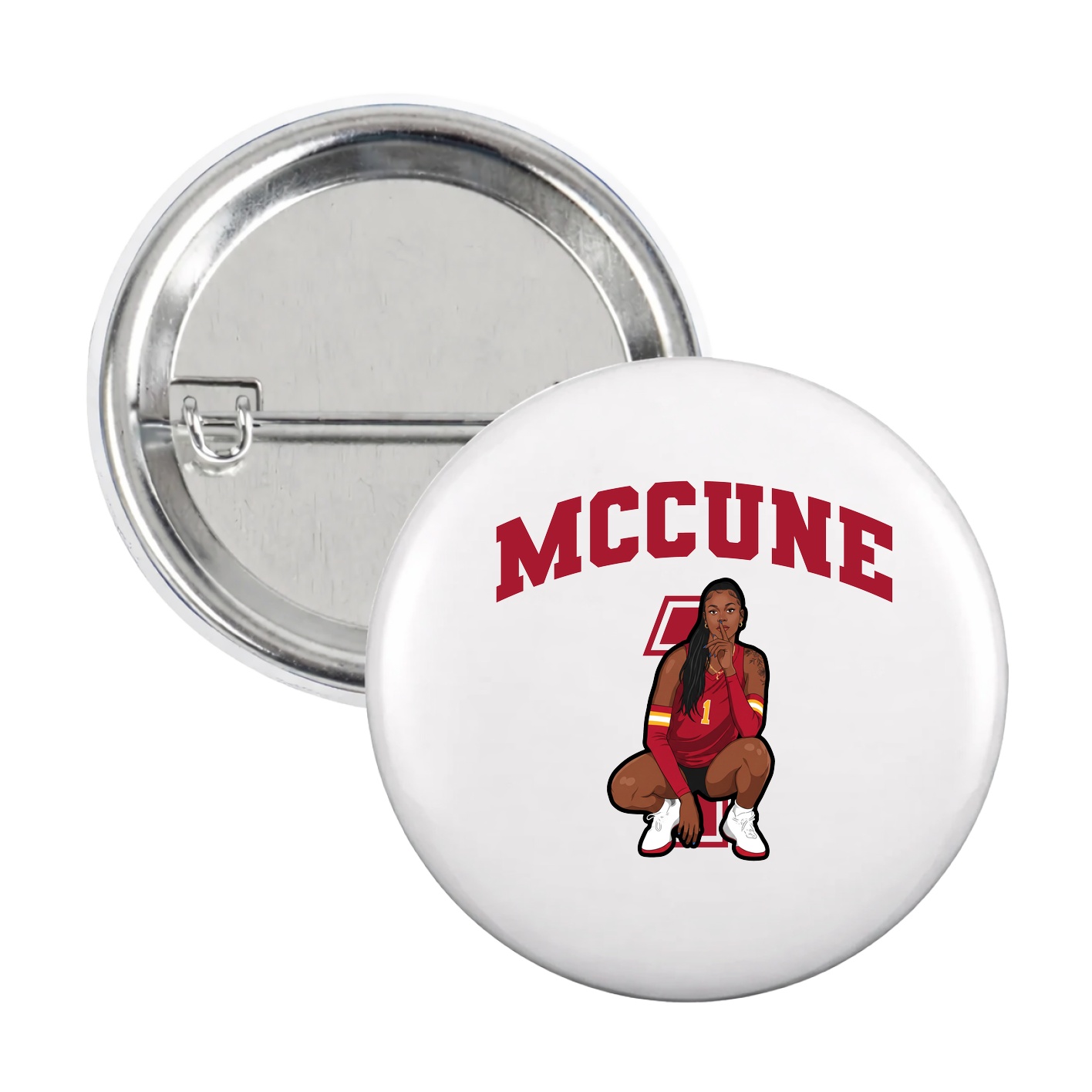 Game Day Button — Number in White