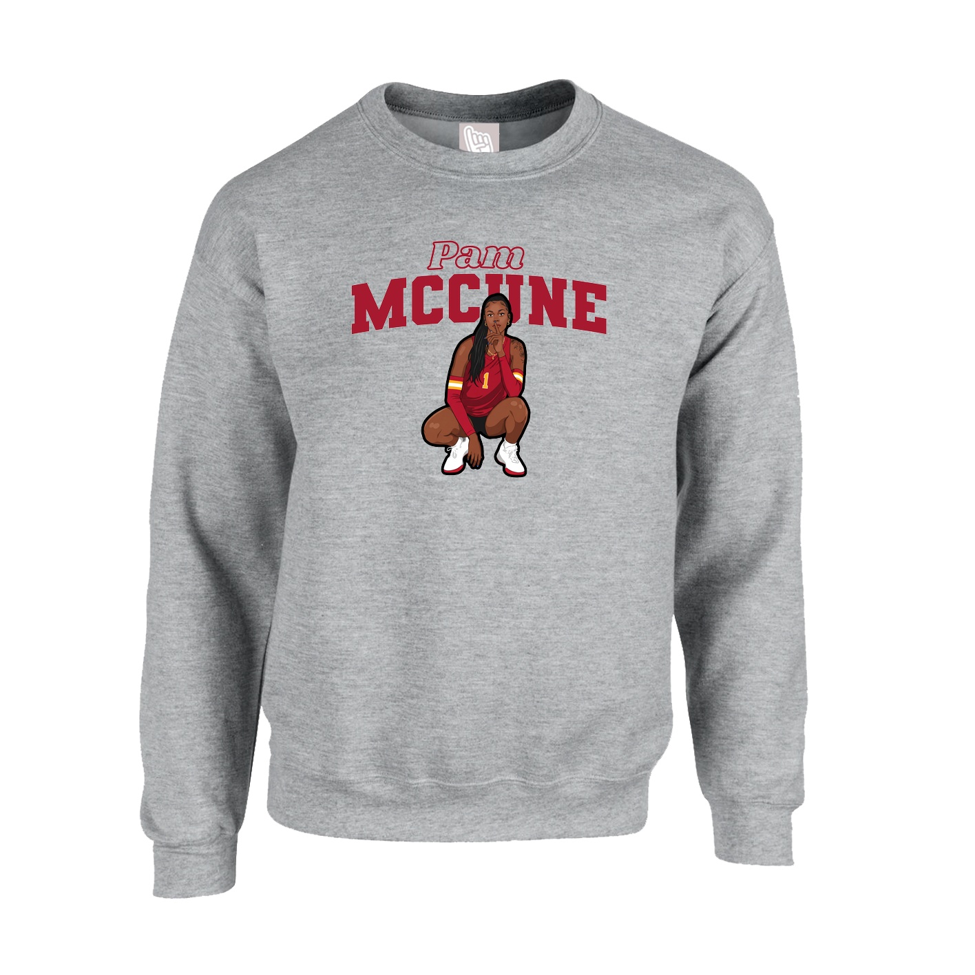 Fleece Crew — Name Arch in Grey