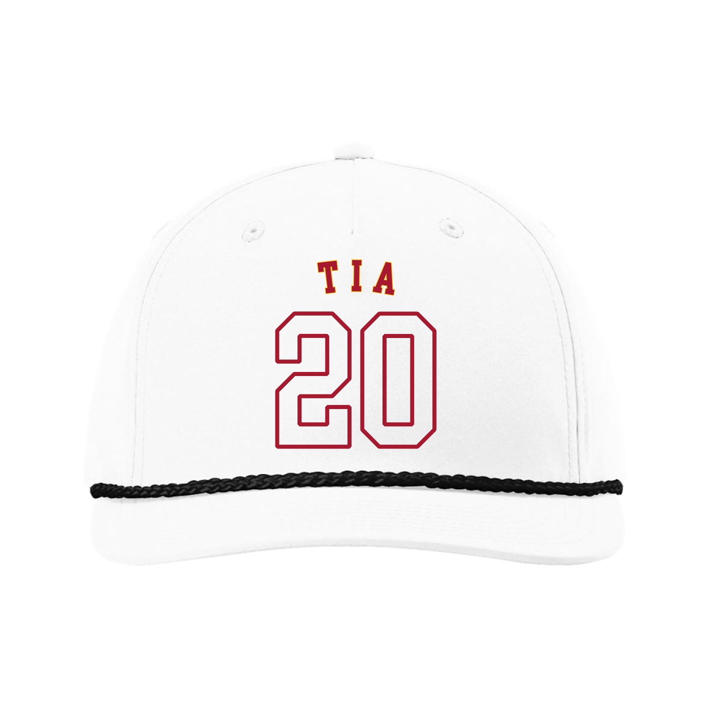 Five-Panel Classic Rope Cap — Shirsey Arch in White