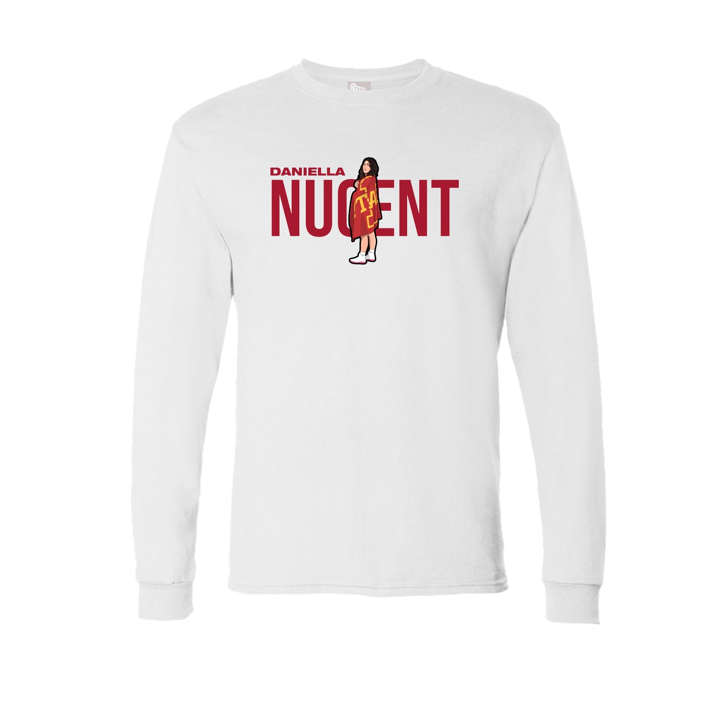 Long Sleeve Tee — Player Name in White