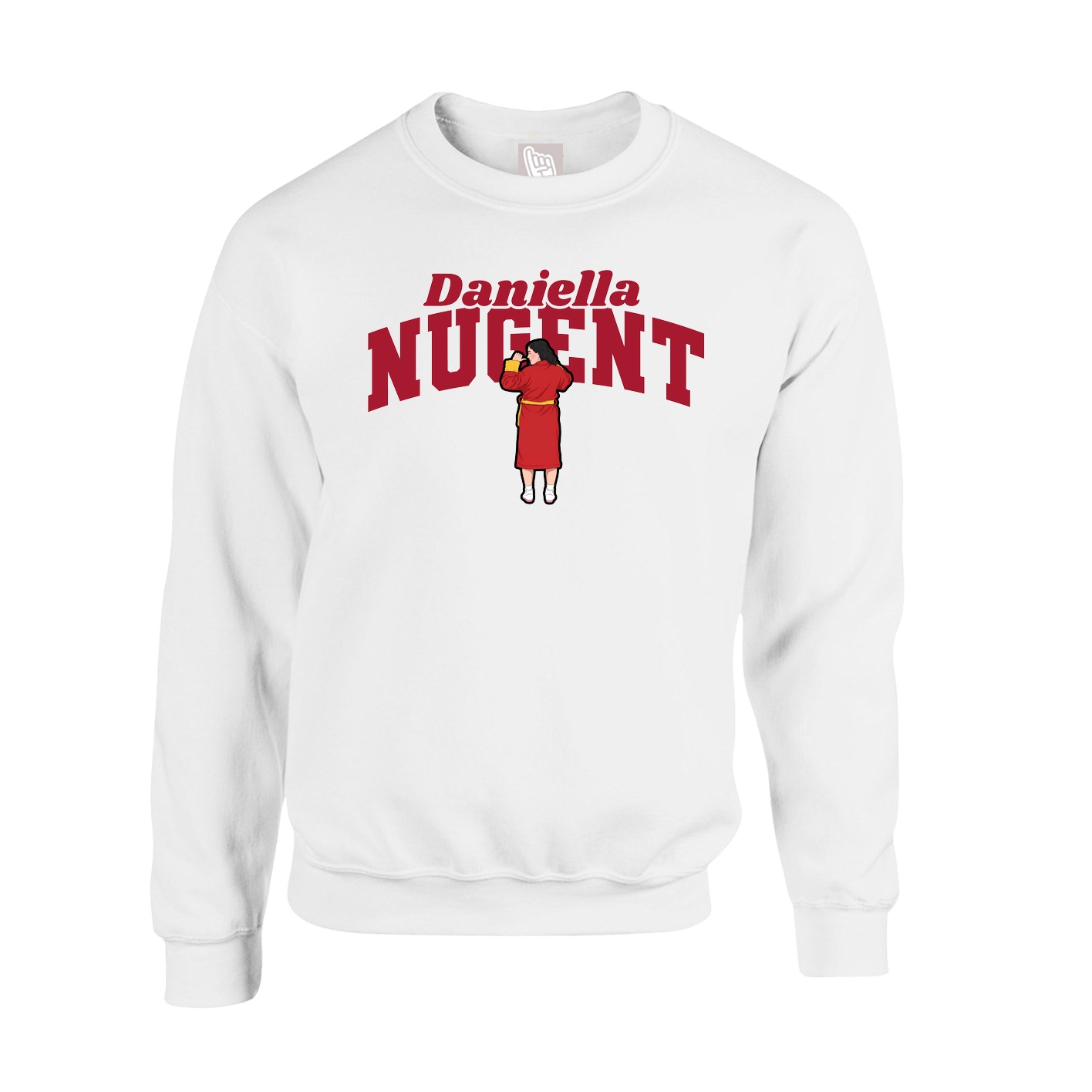 Fleece Crew — Signature Arch in White