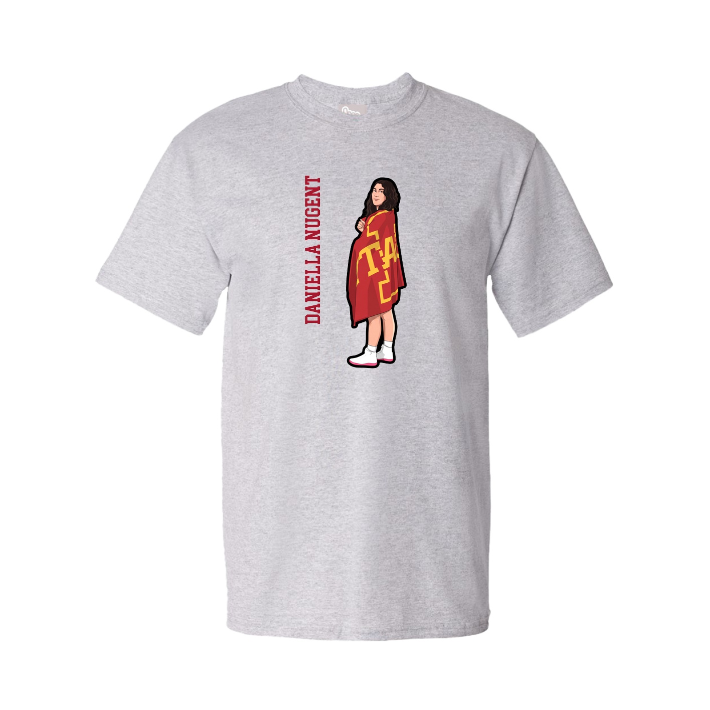 Youth Tee — Name Vertical in Grey