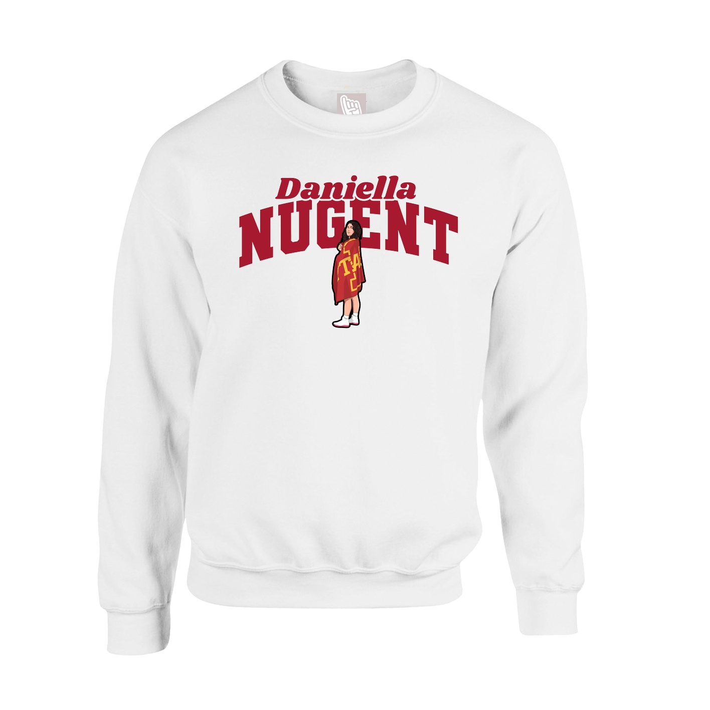 Fleece Crew — Signature Arch in White