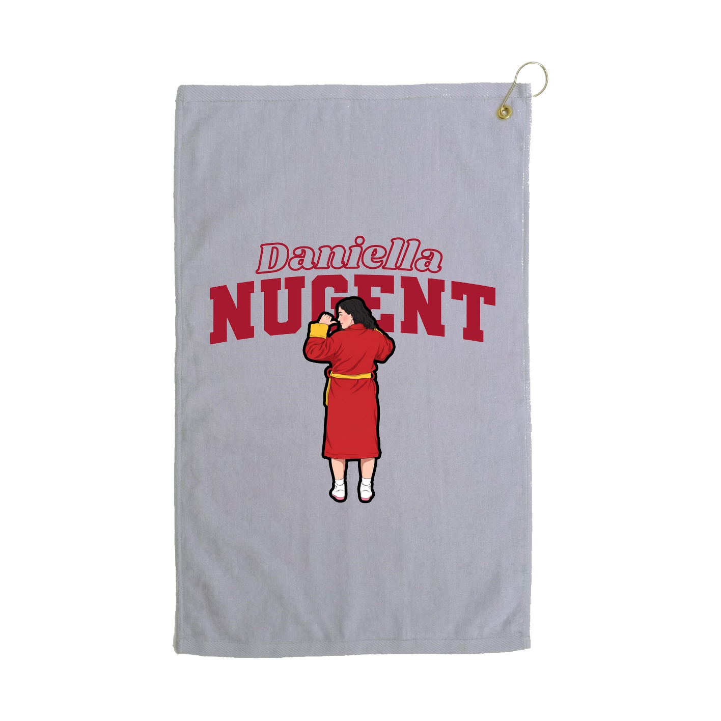 Golf Towel — Name Arch in Grey