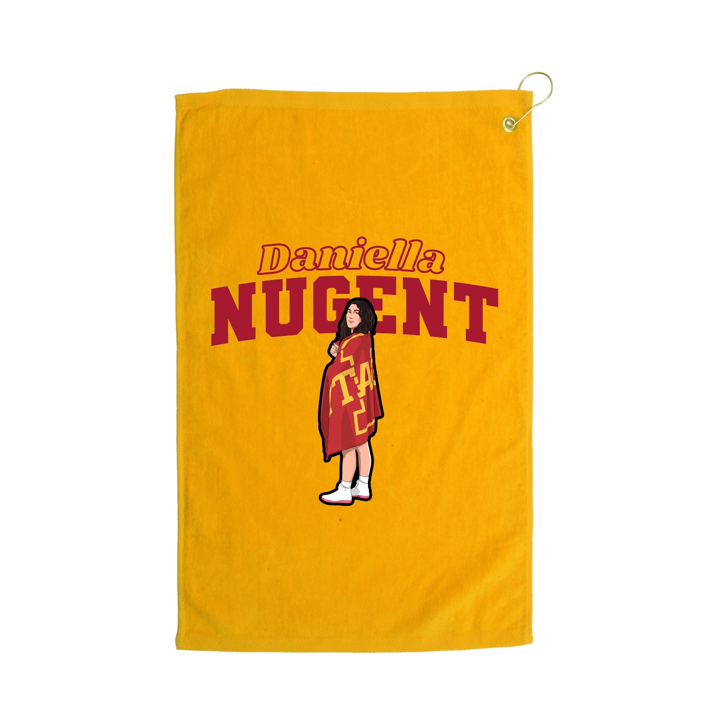 Golf Towel — Name Arch in Gold