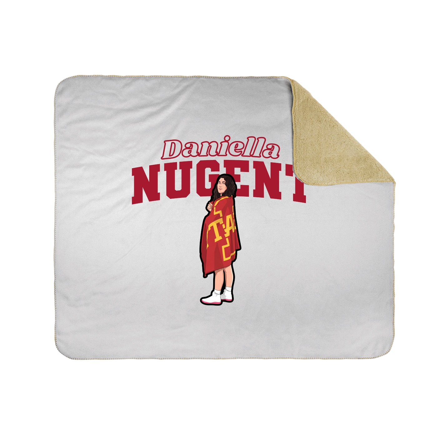 Throw Blanket — Name Arch in White