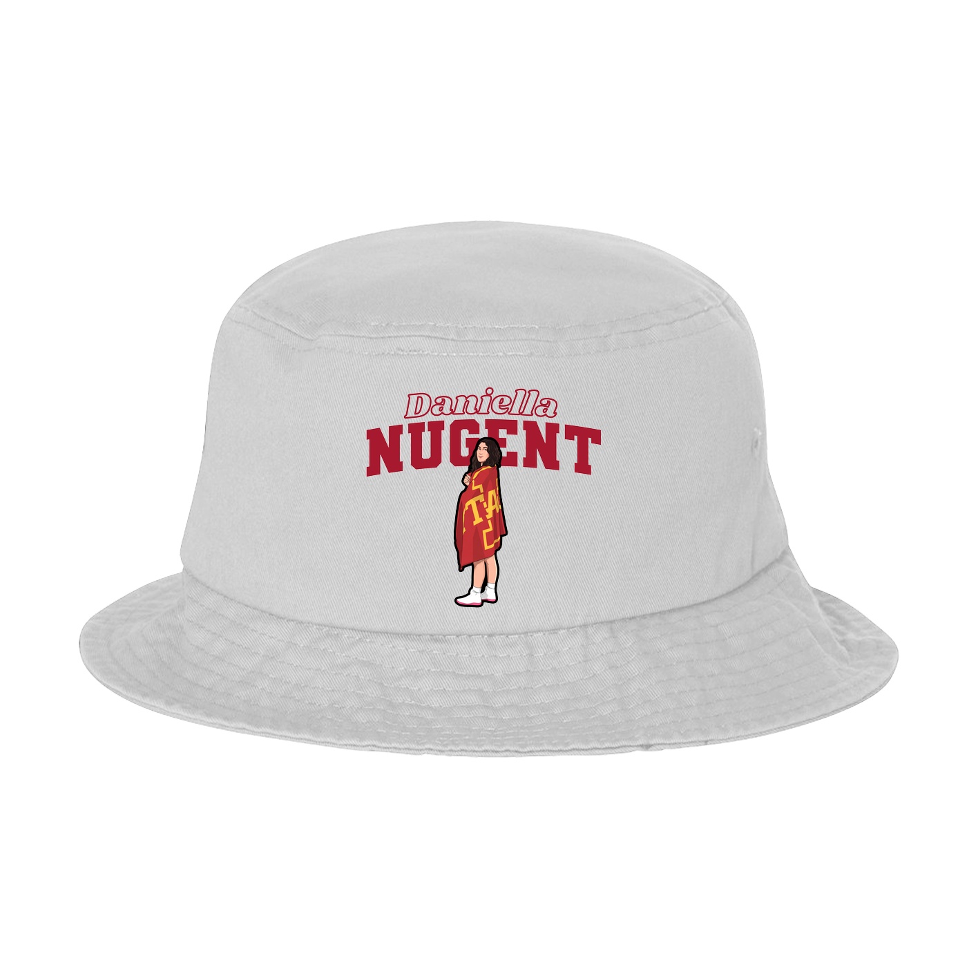 Bucket Cap — Name Arch in White