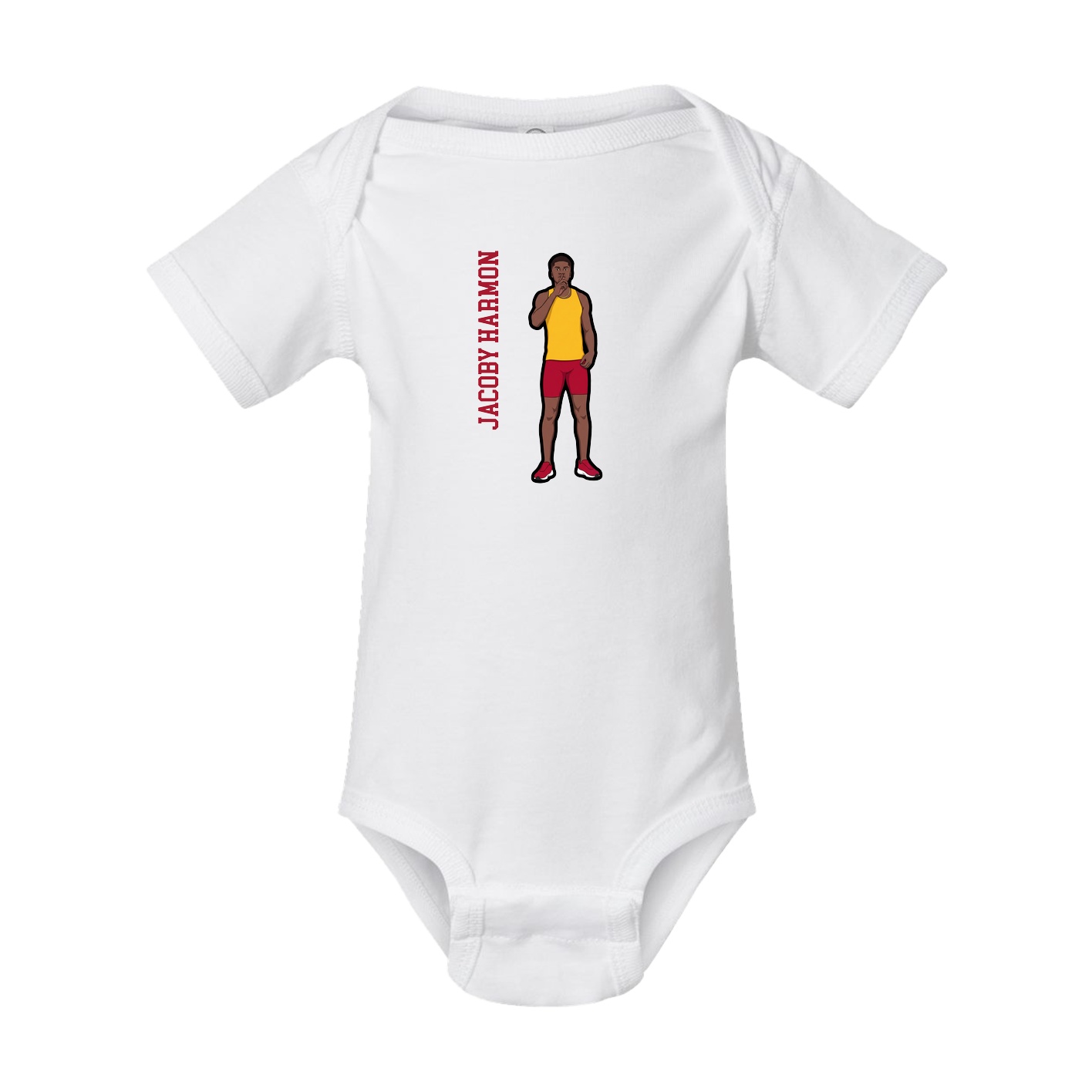 Baby Onesie — Name Vertical in White