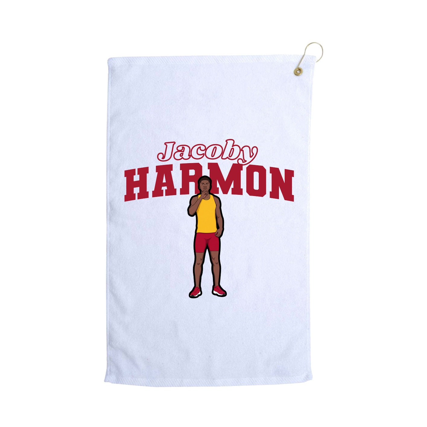 Golf Towel — Name Arch in White