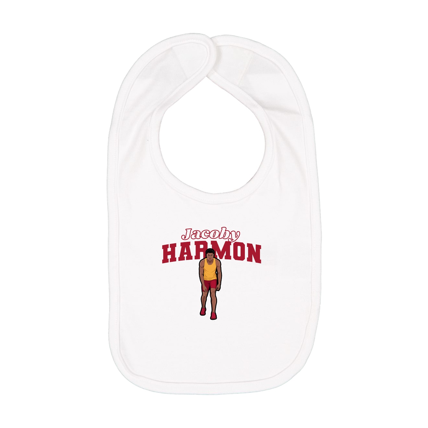 Infant Bib — Name Arch in White