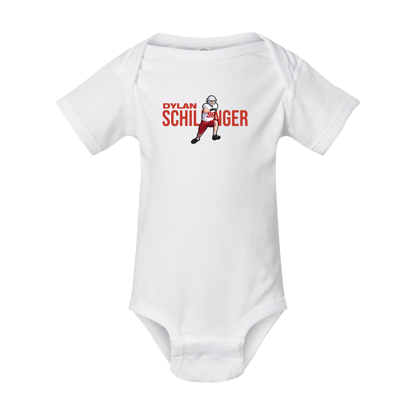 Baby Onesie — Player Name in White