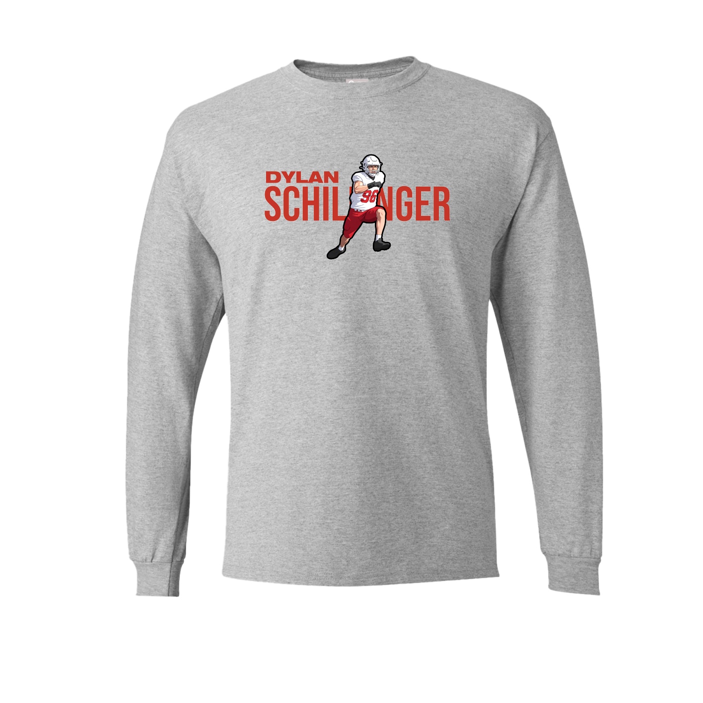 Long Sleeve Tee — Player Name in Grey