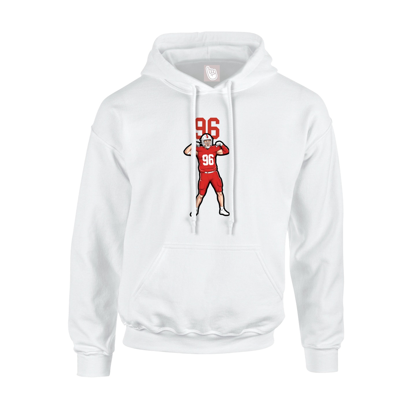 Youth Hoodie — Number Top in White