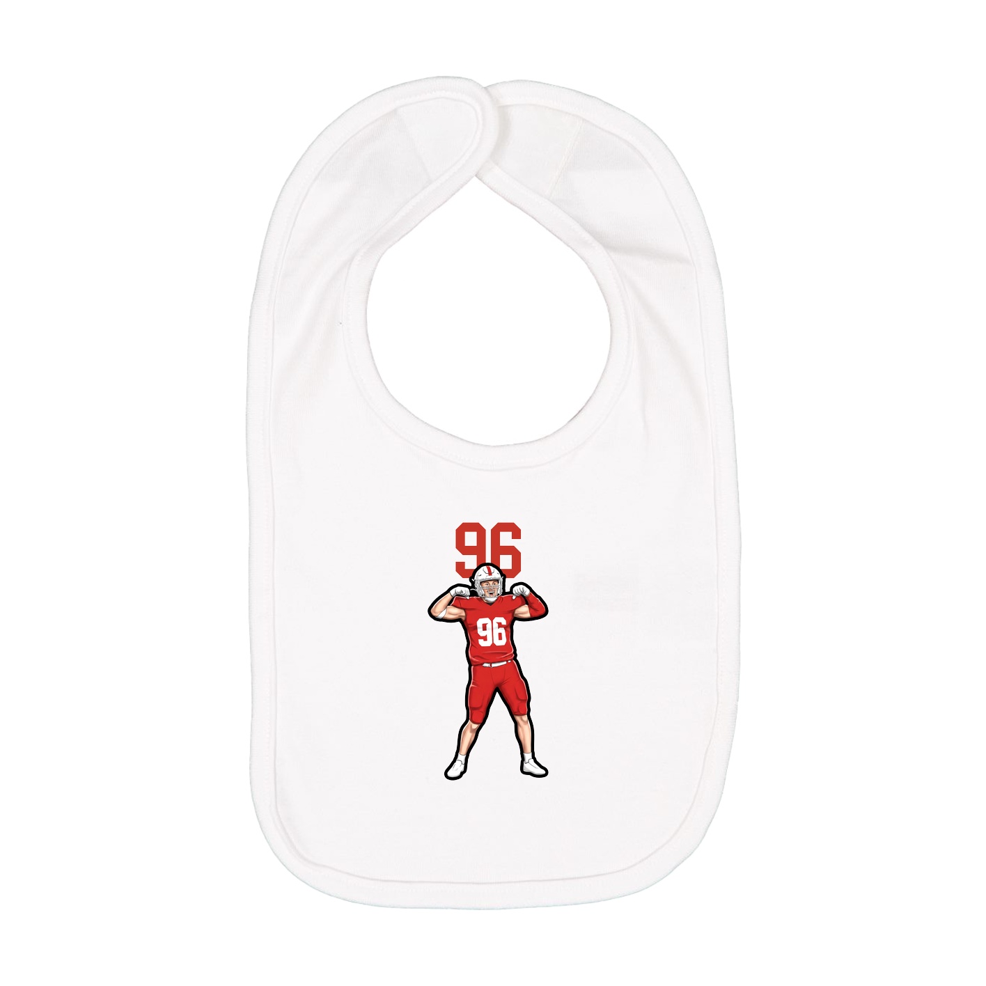 Infant Bib — Number Top in White
