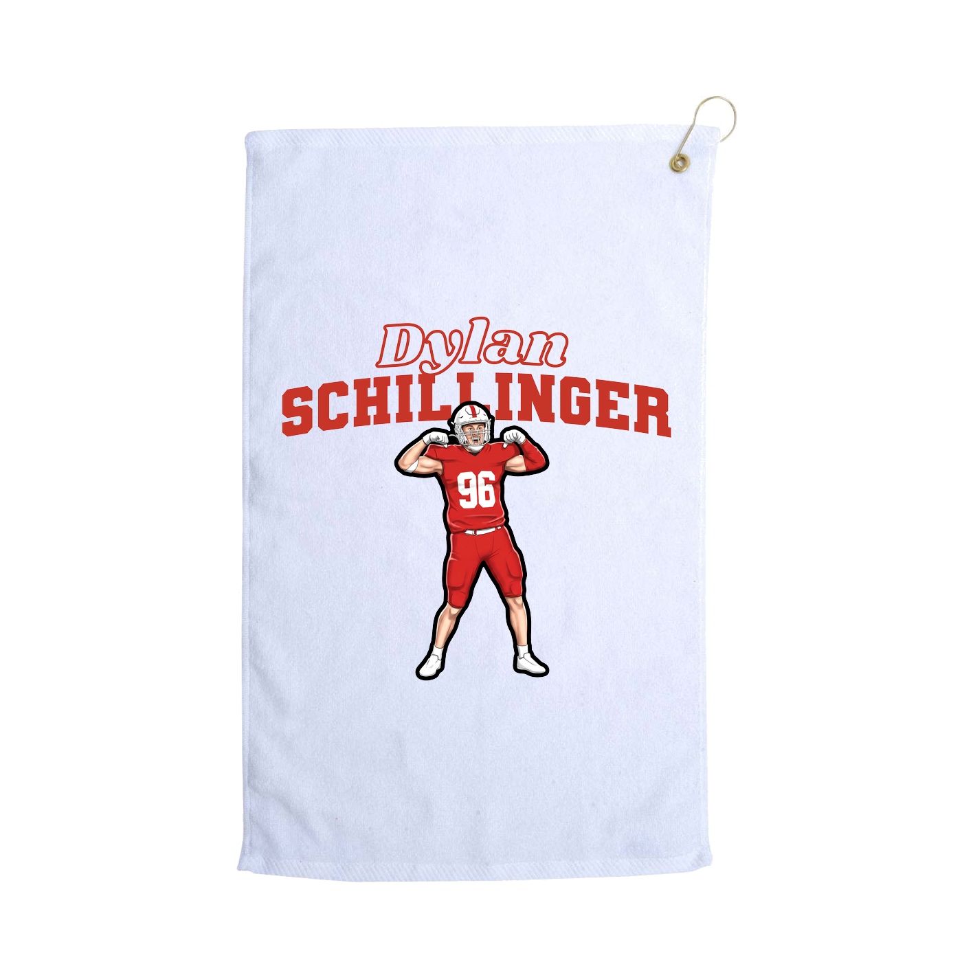Golf Towel — Name Arch in White