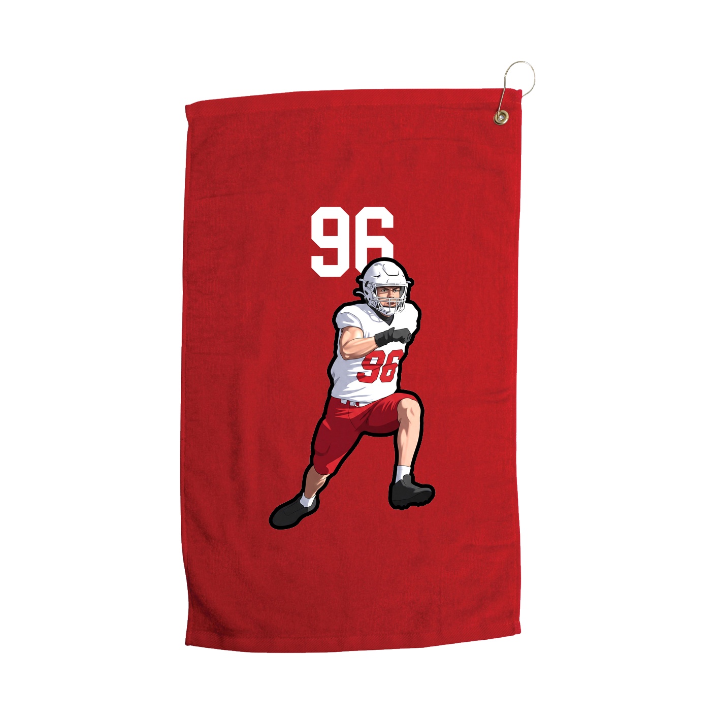Golf Towel — Number Top in Red