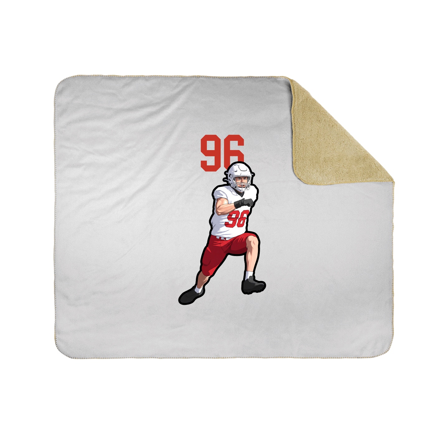 Throw Blanket — Number Top in White