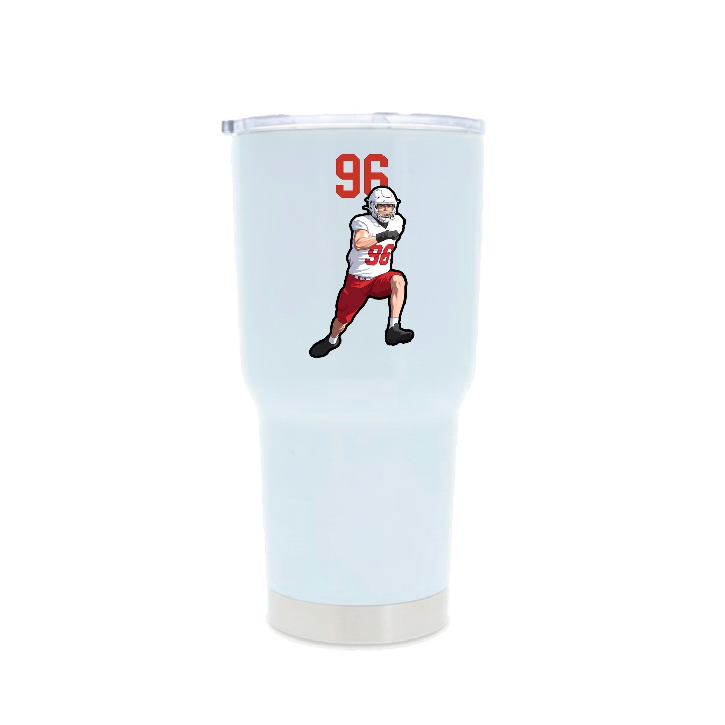 30oz Stainless Steel Tumbler — Number Top in White
