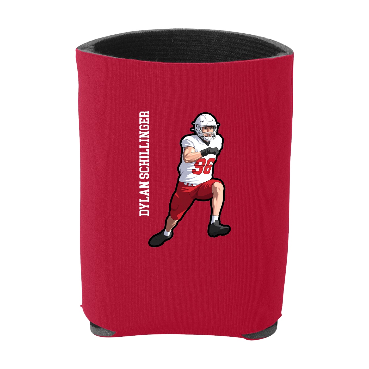 Can Holder — Name Vertical in Red